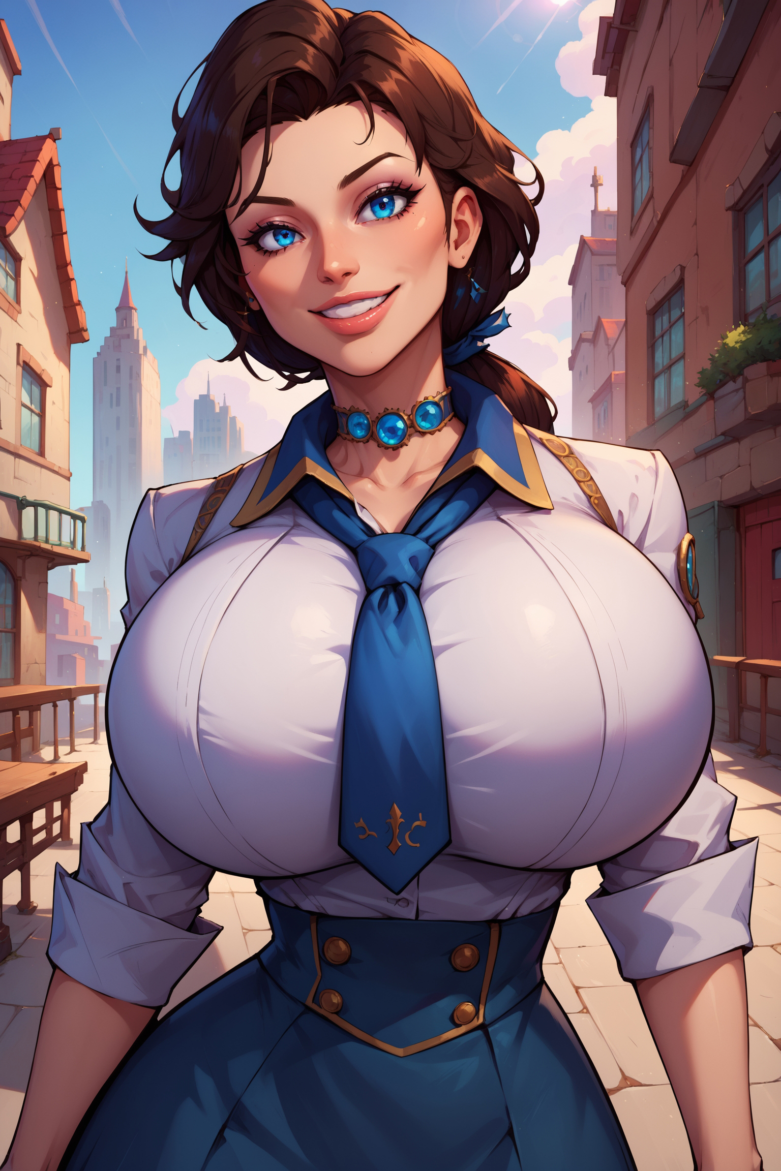 1girls, ai generated, big breasts, bioshock, bioshock infinite, breasts, bythebrokenone, elizabeth comstock, female, female only, solo, solo female, tagme