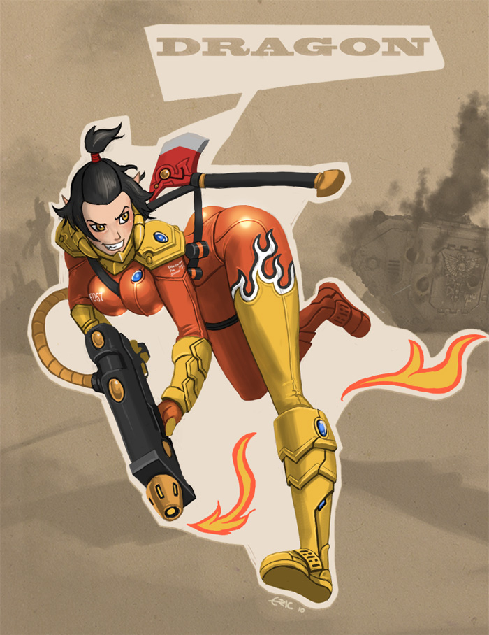 1girls aeldari ass astra_militarum axe black_hair bodysuit boots crossover eldar elf_ears english_text female female_only fire_dragons_(warhammer_40k) flame_print headgear imperial_guard imperium_of_man ponytail pyro_(team_fortress_2) running shoulders solo solo_female strap tank team_fortress_2 text valve warhammer_(franchise) warhammer_40k weapon yellow_eyes