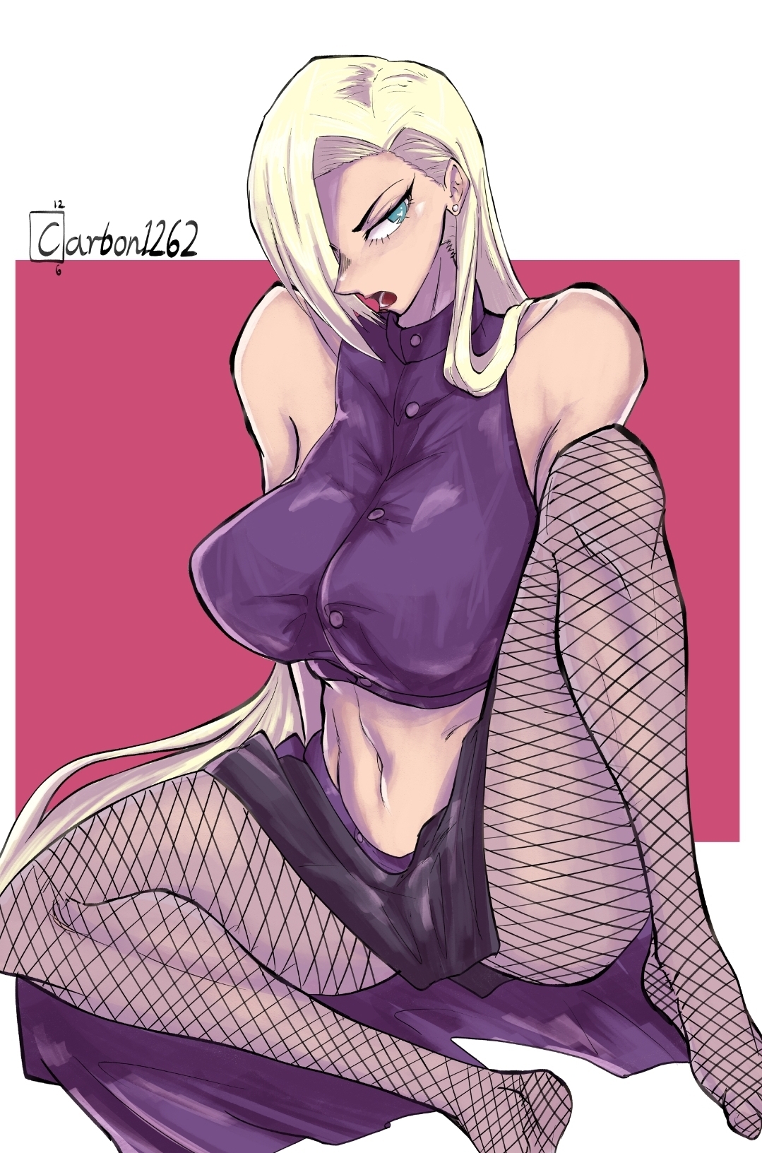 1girls, bare arms, bare midriff, bare shoulders, big breasts, blonde female, blonde hair, blue eyes, breasts, bust, busty, carbon1262, clavicle, collarbone, crop top, earrings, feet out of frame, female, female only, fishnet pantyhose, fishnets, hair down, hair over one eye, huge breasts, ino yamanaka, legs, light skin, light-skinned female, lipstick, long skirt, loose hair, makeup, midriff, naruto, naruto (series), naruto shippuden, naruto: the last, no shoes, open mouth, oppai, pale skin, pale-skinned female, pantyhose, perky breasts, shirt, sitting, skirt, sleeveless, sleeveless shirt, solo, solo female, solo focus, tight clothing, very long hair