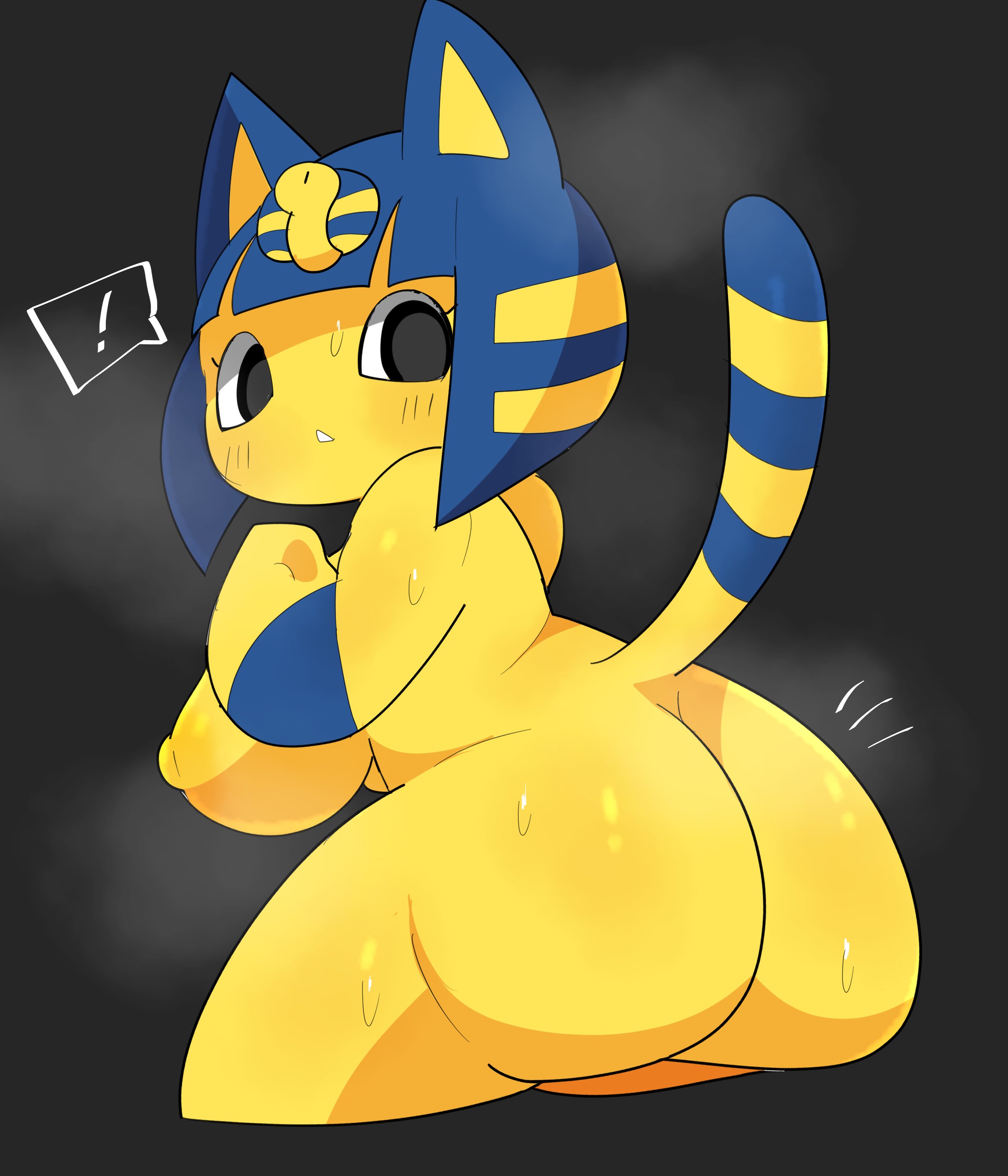 2022, animal crossing, ankha, ankha (animal crossing), ass, breasts, ebi10000000000, female, nintendo, nipples, tagme, thick thighs, thighs, wide hips