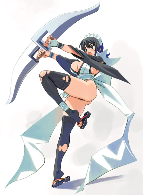 ass breasts iroha large_breasts ryoji_(nomura_ryouji) samurai_shodown skimpy_clothes thick_ass thighhighs thighs torn_clothes