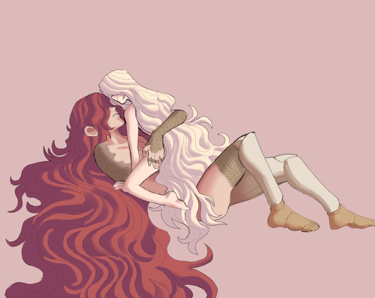 1boy, 1girls, amby, brother and sister, cuddling, elden ring, empyrean, female, femboy, fromsoftware, god, incest, light skin, light-skinned female, male, malenia blade of miquella, miquella, nude, nude female, nude male, size difference, twins, wholesome