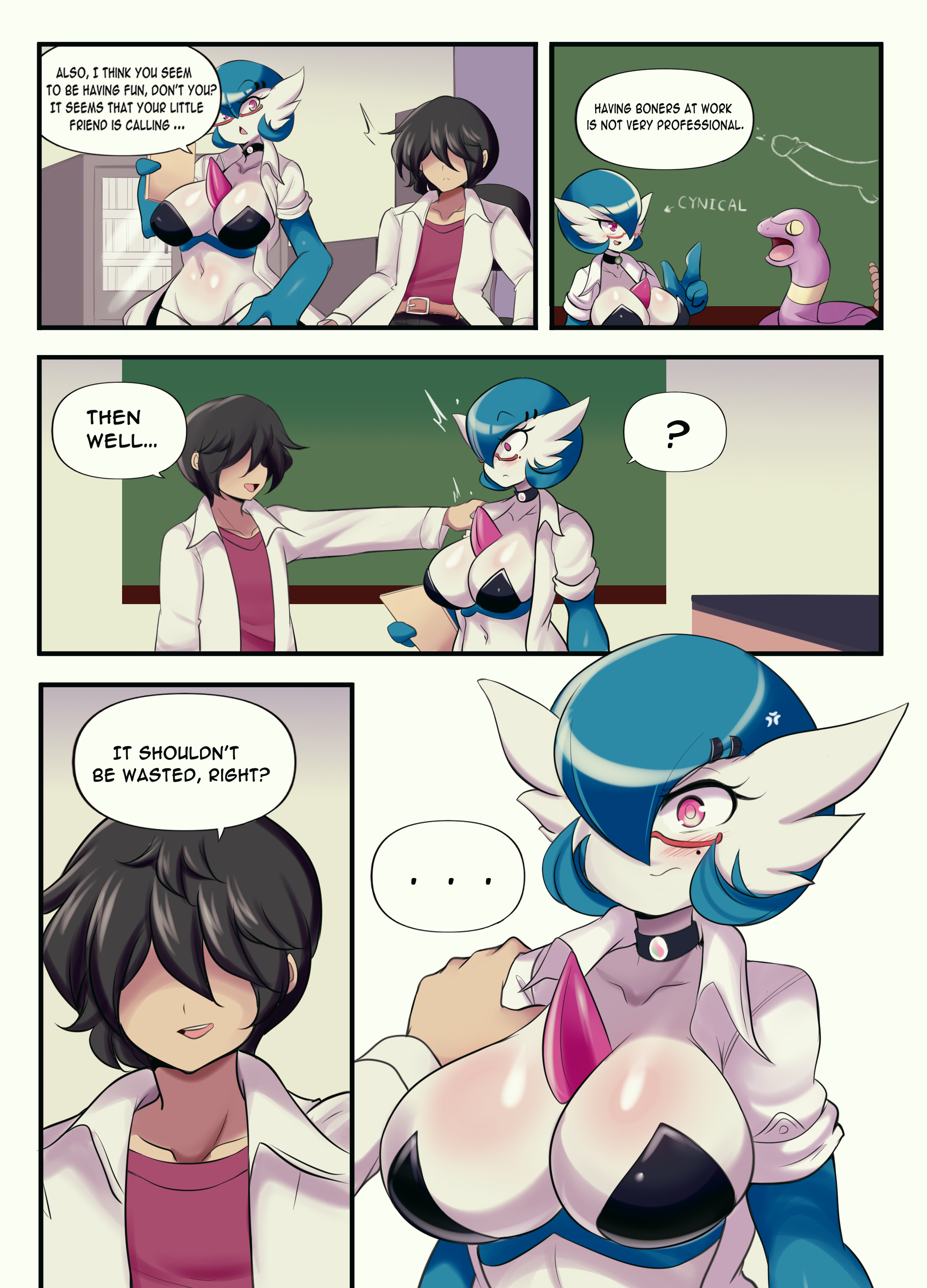 big breasts, breasts, dr. voir, female, gardevoir, lucyfercomic, nintendo, pokémon (species), pokemon, pokemon (species), thick thighs, wide hips