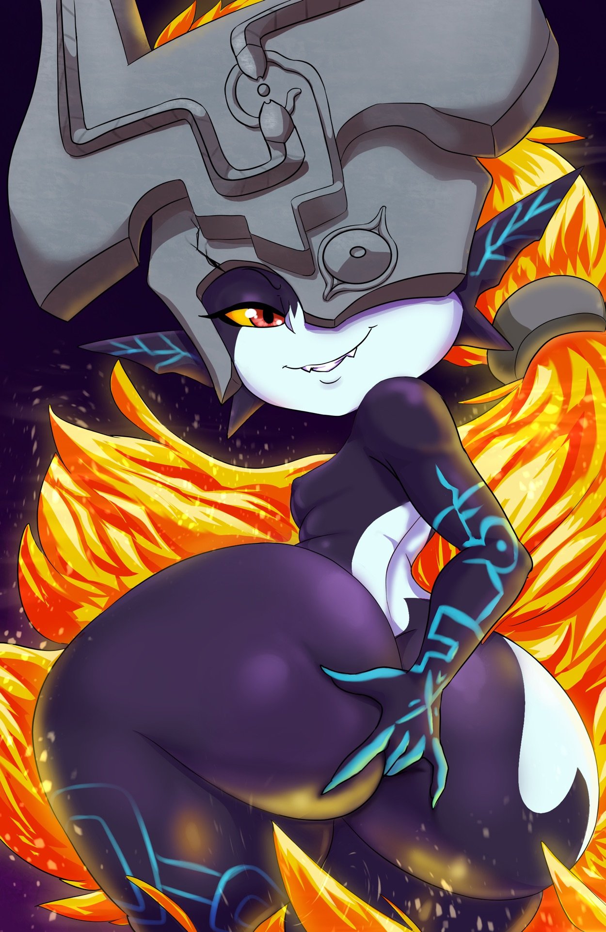 1girls, ass, big ass, bottom heavy, breasts, bubble ass, bubble butt, female, female only, flat chest, flat chested, hand on ass, huge ass, imp midna, midna, nintendo, pear shaped, pear shaped female, pear-shaped figure, small breasts, solo, the legend of zelda, thecon, twilight princess