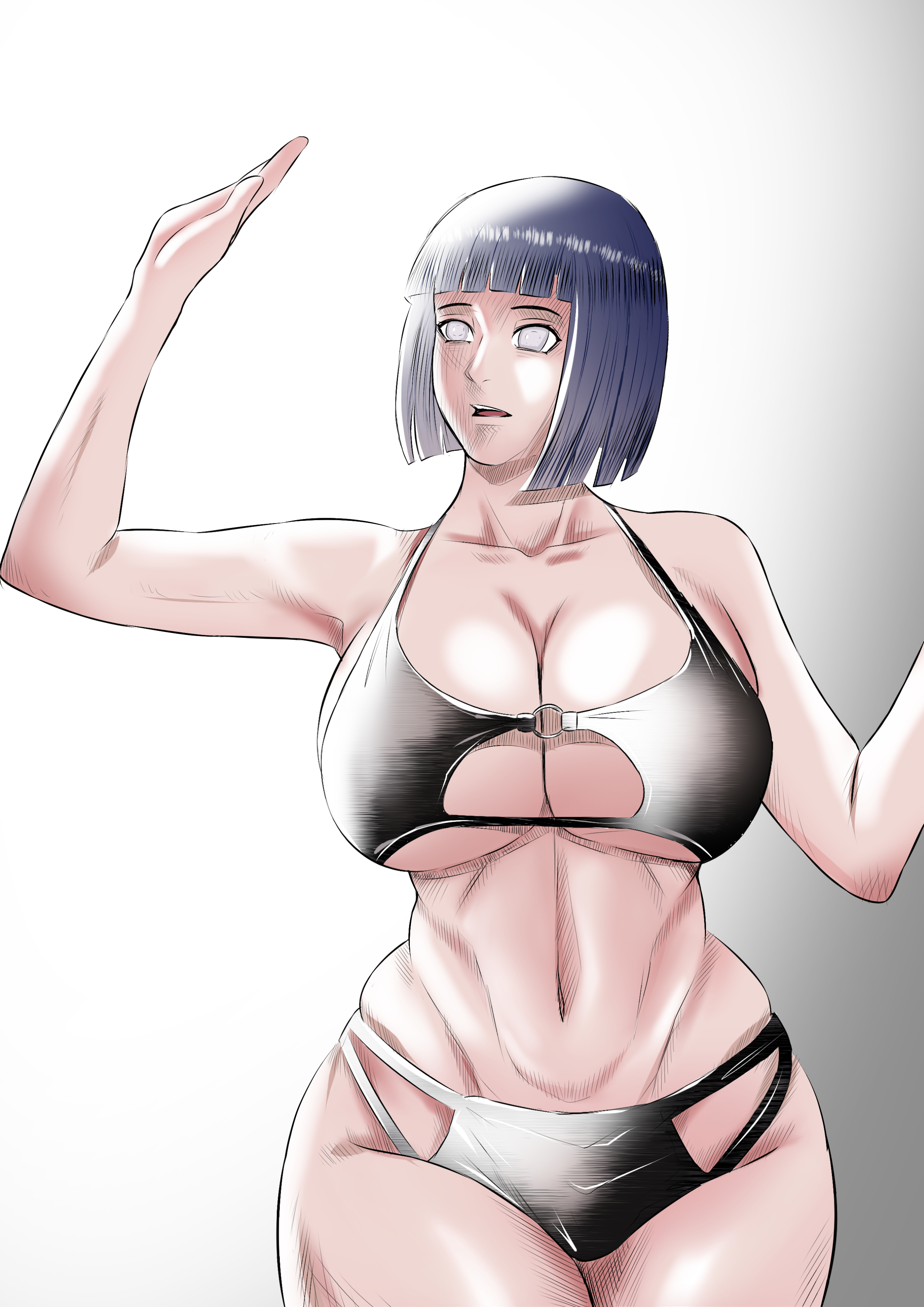 1girls, abs, belly button, big breasts, bikini, bikini bottom, bikini top, black bikini, black panties, black swimsuit, blue hair, bob cut, boruto: naruto next generations, breasts, busty, child bearing hips, cleavage, clothed, clothing, curvaceous, curvy, curvy figure, female, female focus, female only, hourglass figure, hyuuga hinata, inner sideboob, kimkun0162, large breasts, light skin, light-skinned female, medium hair, naruto, naruto (series), open mouth, pale skin, pale-skinned female, pinup, pose, posing, purple eyes, revealing clothes, shoulder length hair, shounen jump, solo, solo female, solo focus, standing, swimsuit, thick thighs, thighs, toned, toned female, underboob, uzumaki hinata, voluptuous, wide hips