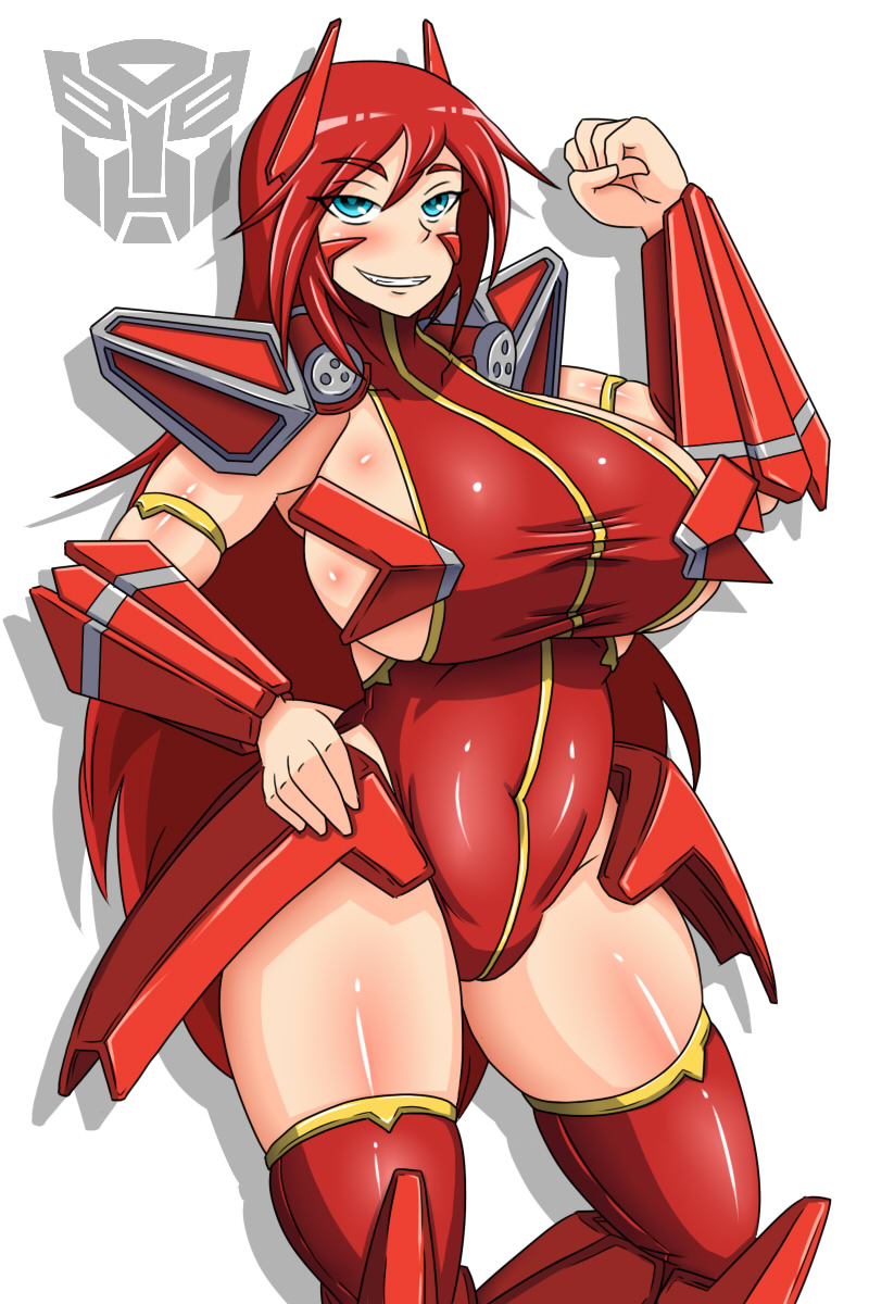 1girls 2014 autobot big_breasts blue_eyes breasts dr.bug gijinka hasbro huge_breasts humanformers red_hair sentinel_prime sideboob solo solo_female tagme thick_thighs transformers transformers_(bayverse)