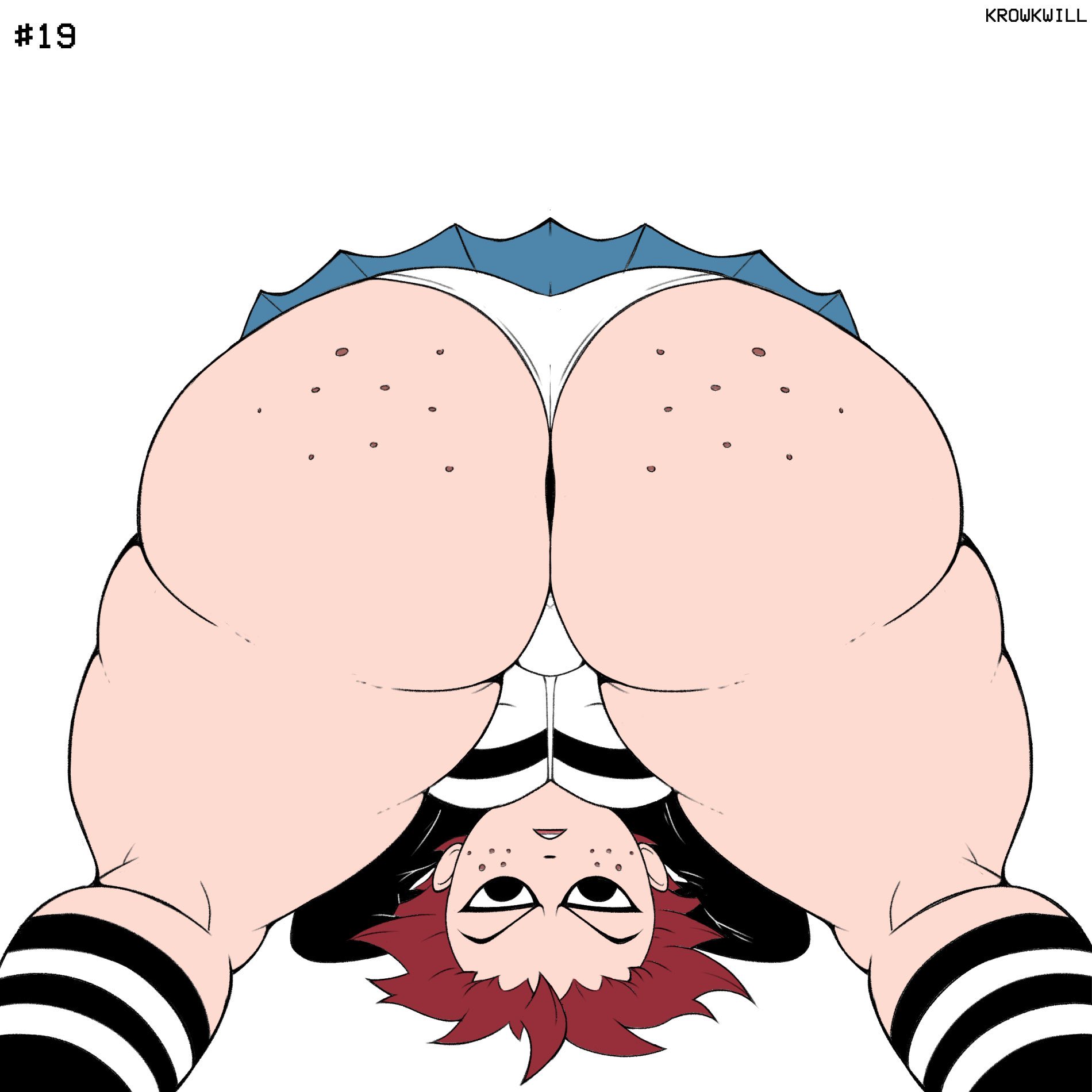 1girls, ass, big ass, big butt, bubble butt, fat ass, female, freckles, freckles on ass, huge ass, huge butt, kim pine, krowkwill, large ass, large butt, panties, red hair, scott pilgrim, short hair, short skirt, skirt, solo, solo female, solo focus, thick, thick thighs, thighs, underwear, white panties