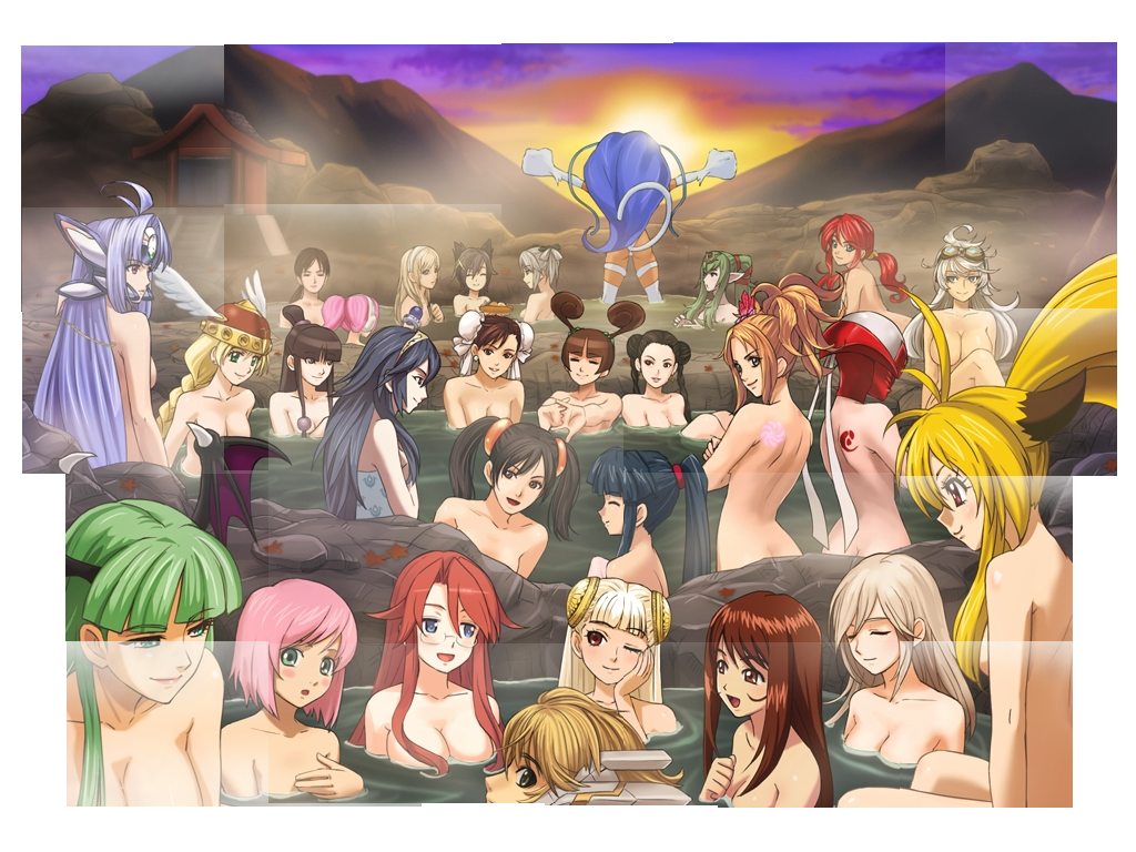 2015 2020 20girls 6+girls ace_attorney blush breasts capcom chun-li crossover darkstalkers erica_fontaine evening felicia felicia_(darkstalkers) female female_only fiora_(xenoblade) fire_emblem fire_emblem_awakening gemini_sunrise glasses hot_spring ingrid_(capcom) jill_valentine jill_valentine_(julia_voth) june_lin_milliam kos-mos large_breasts legend_of_valkyrie ling_xiaoyu lucina_(fire_emblem) medium_breasts morrigan_aensland mountain multiple_girls multiple_images natsu negresco nintendo project_x_zone resident_evil rock sakura_shinguji sakura_taisen sakura_wars sega small_breasts soul_calibur source_request space_channel_5 star_gladiator street_fighter succubus sunrise tekken tiki_(adult)_(fire_emblem) tiki_(fire_emblem) towel ulala water xenoblade_(series) xenoblade_chronicles xenosaga