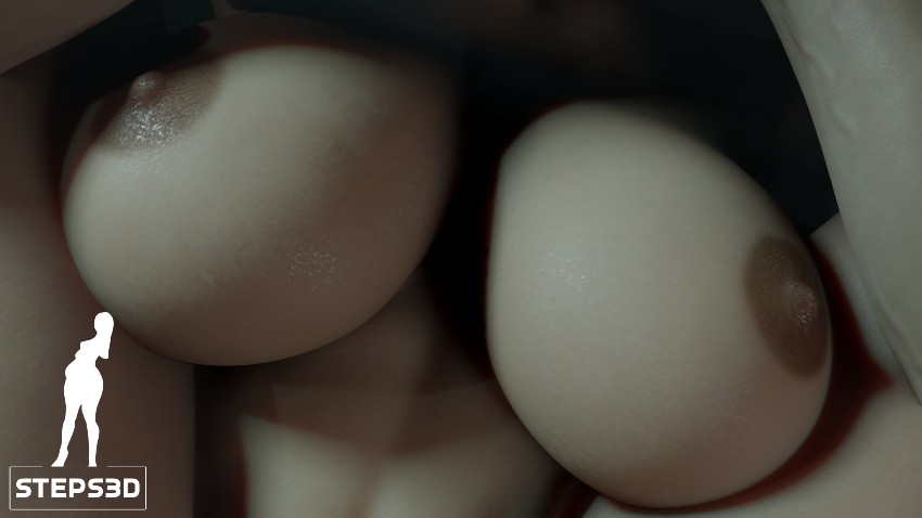 1boy, 1girls, 3d, ada wong, ada wong (adriana), breasts, female, large breasts, male, nude, nude male, resident evil, resident evil 2, resident evil 2 remake, solo, steps3d