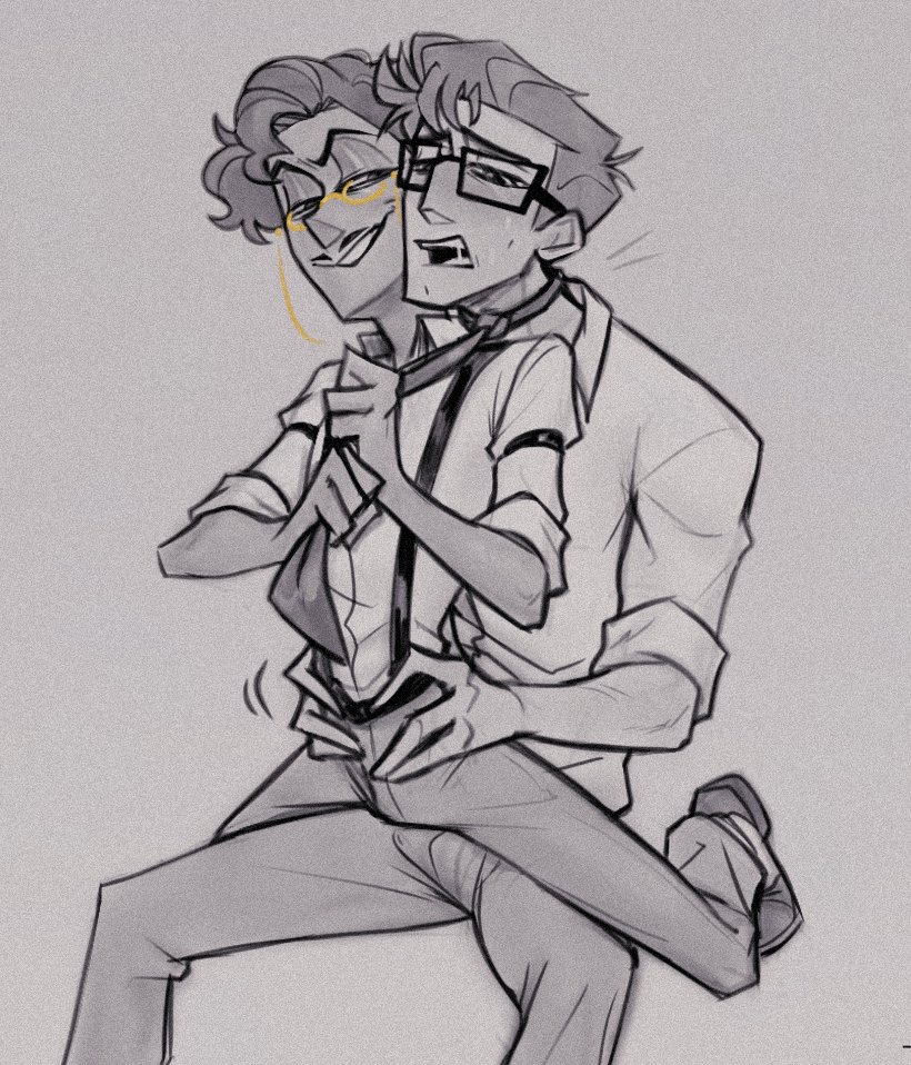 2boys, alastor (hazbin hotel), clothed, clothing, dry humping, gay, gay domination, gay male, hazbin hotel, human alastor (hazbin hotel), human vox (hazbin hotel), humping, maledom, malesub, ranksauce, vox (hazbin hotel)
