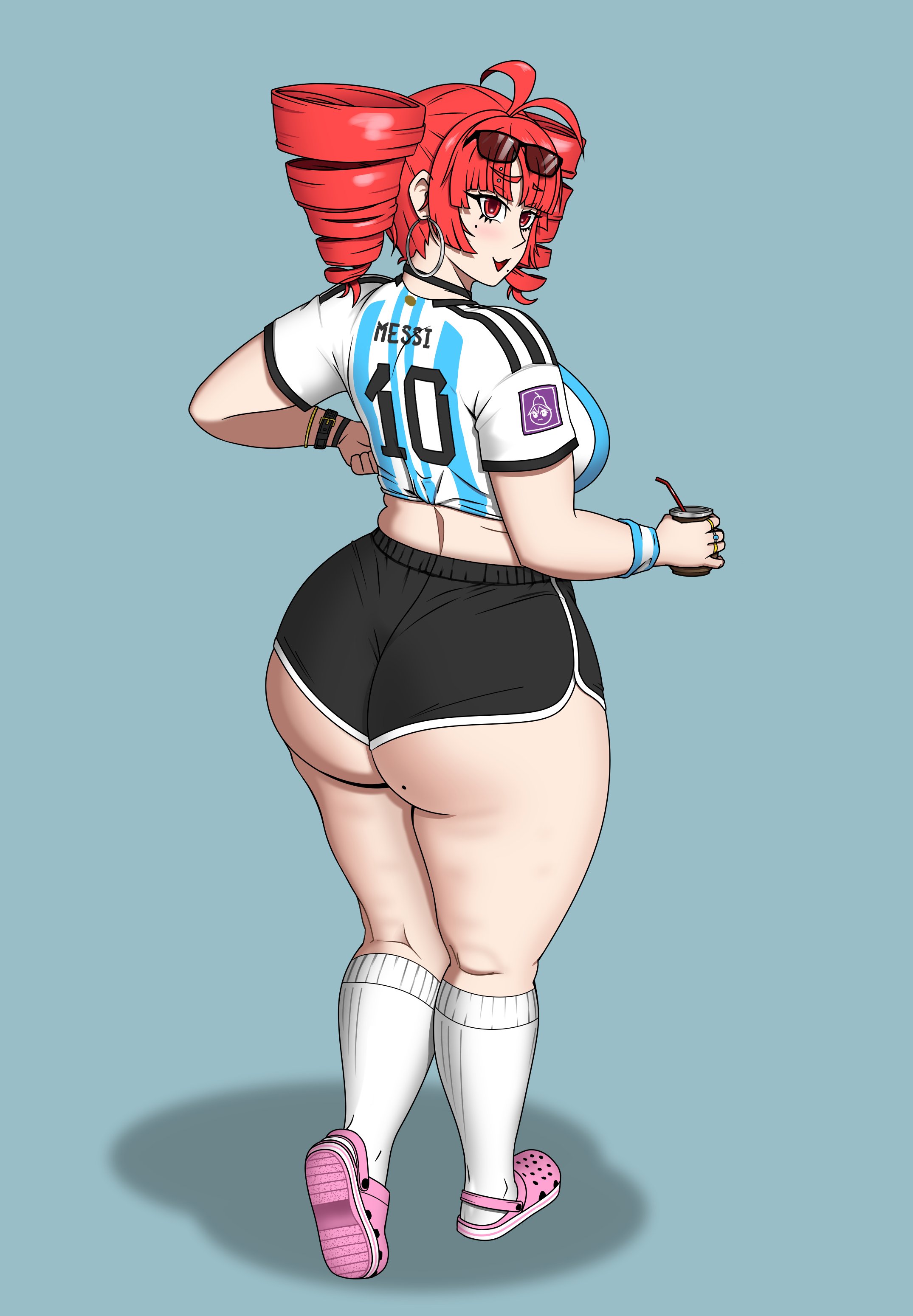 argentina, argentina jersey, argentina national football team, asian, asian female, big ass, big butt, black hair, bronzed, fifa, huge ass, huge butt, kasane teto, owned by argentina, raceplay, soccer, soccer jersey, soccer uniform, utau, voluptuous, world cup