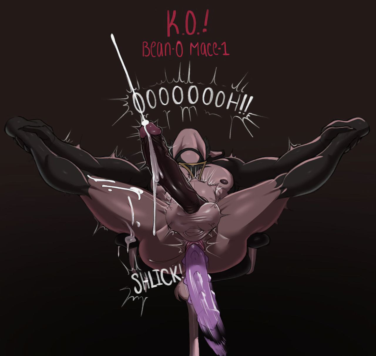 abdominal_bulge anthro balls big_cock big_penis brown_body canine castbound cum cumming dark_skin doberman erection gay holding_legs huge_cock huge_penis legs_spread legs_up male male_only muscular muscular_body muscular_male orgasm penetrating_ass penetration penis russell_(castbound) sex_toy sitting_on_chair solo