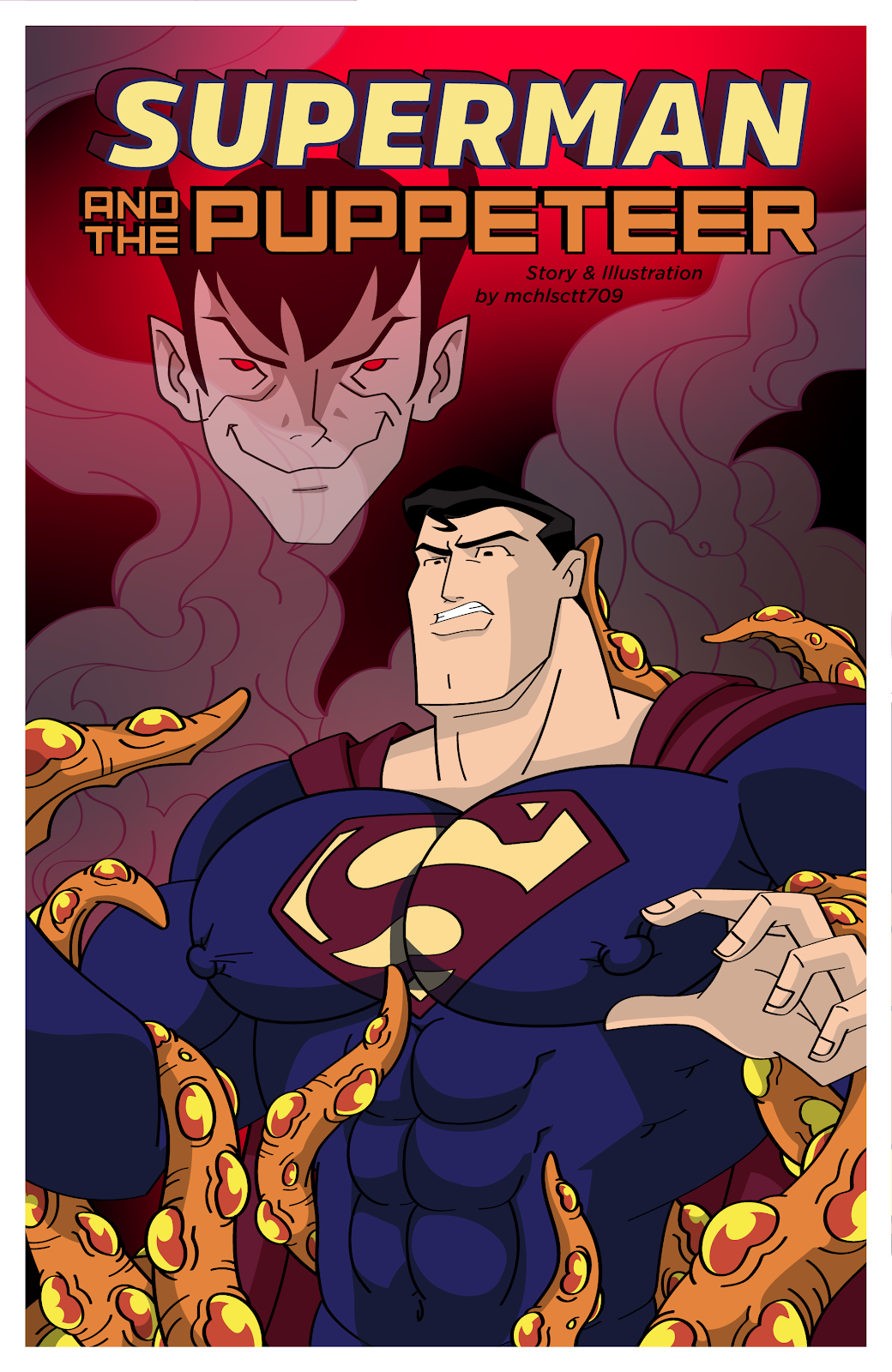 caucasian caucasian_male clark_kent clothed comic comic_cover dc dc_comics english_text kal-el klarion_the_witch_boy kryptonian lord_of_chaos male male_only mchlsctt709 muscles muscular muscular_male superhero superman tentacle tentacles the_puppeteer_(alien)