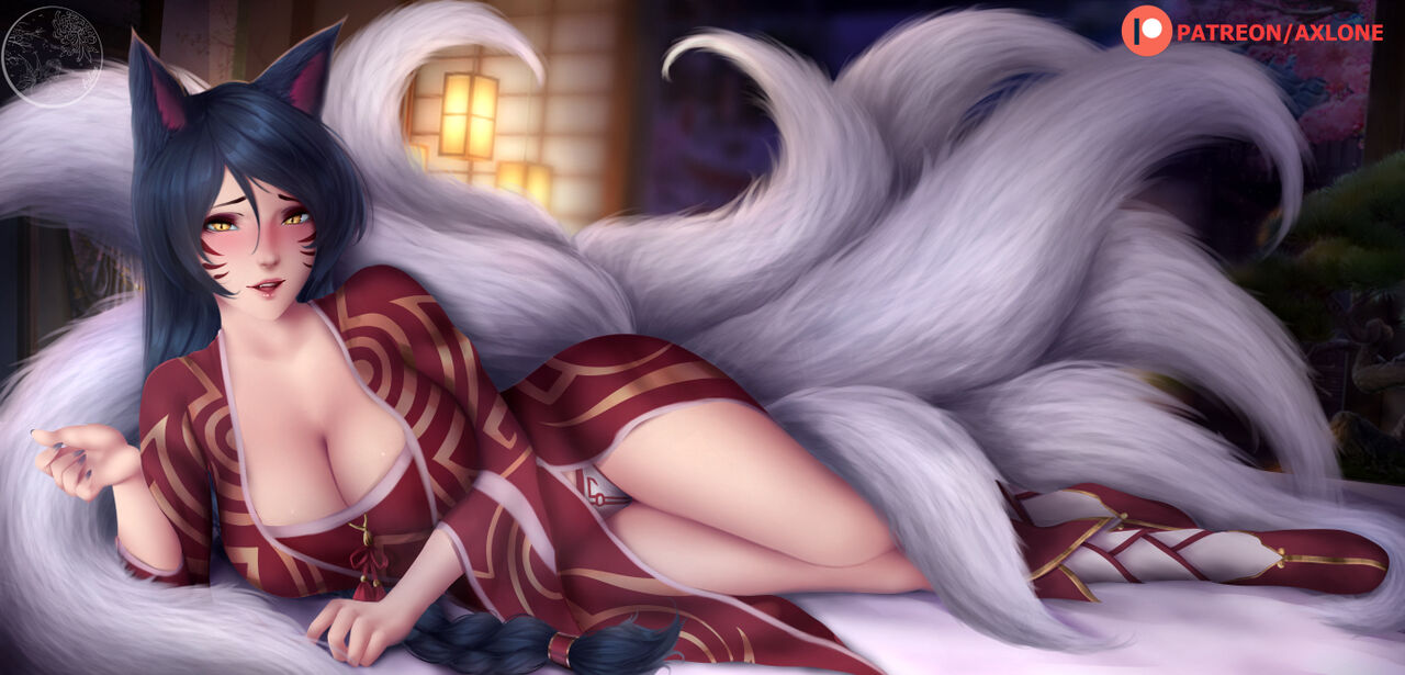 9_tails ahri animal_ear_fluff animal_ears animal_girl axlone big_breasts black_hair breasts busty child_bearing_hips cleavage clothing curves curvy curvy_body curvy_female curvy_figure curvy_hips eyelashes eyeliner eyeshadow facial_markings female fluffy fluffy_ears fluffy_tail fluffy_tails fox fox_ears fox_girl fox_tail furry_tail hips hourglass_figure huge_breasts humanoid inner_ear_fluff kemonomimi kitsune large_breasts league_of_legends light-skinned_female light_skin long_hair multiple_tails nine_tailed_fox pale-skinned_female pale_skin riot_games tail thick_thighs thighs vastaya video_games voluptuous wide_hips yellow_eyes