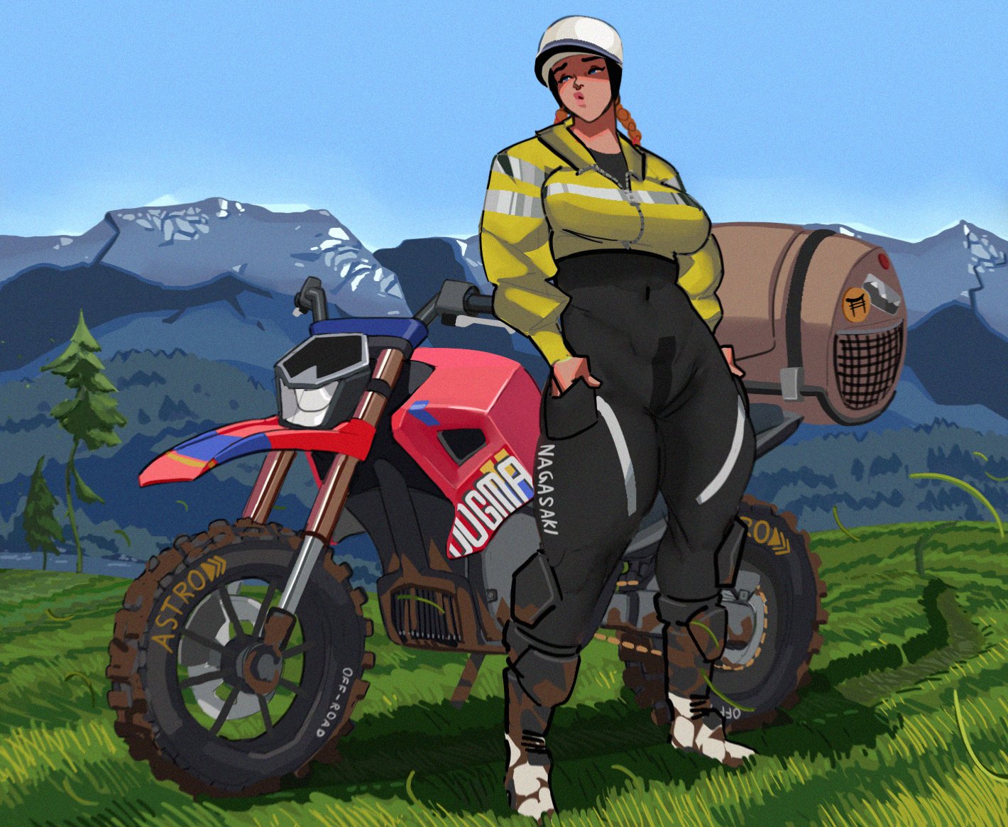 lava (artist), motorcycle, red hair, tagme, victoria (lava)