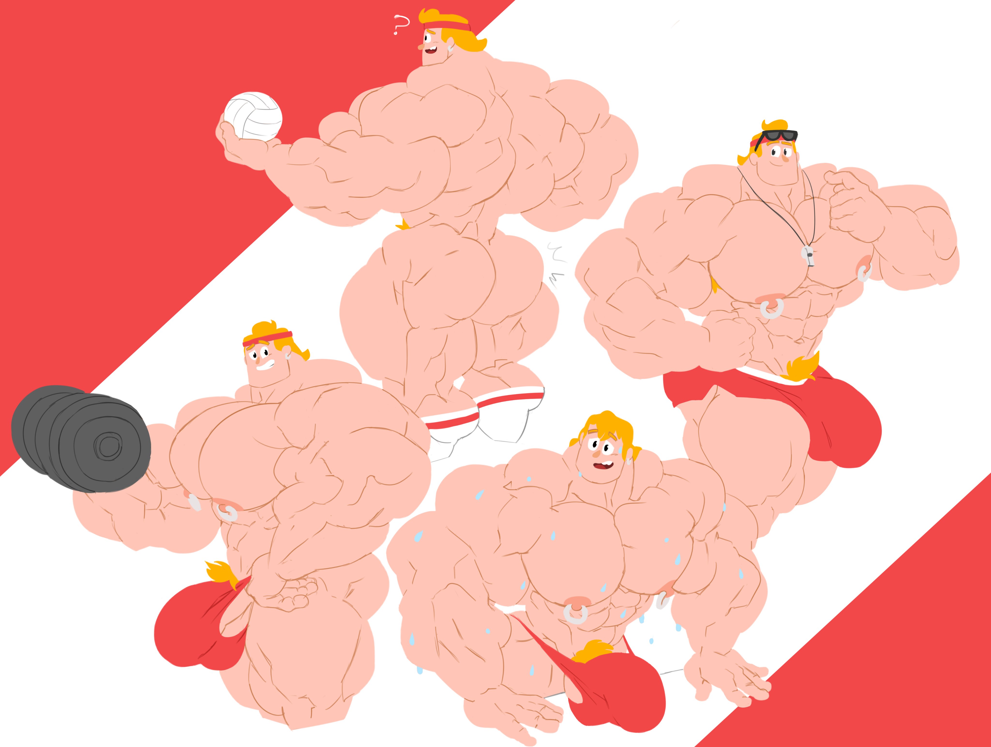 abs, balls, bara, biceps, bulge, duolingo, eddy (duolingo), flaccid, gay, human, hyper, hyper balls, hyper genitalia, hyper penis, hyper testicles, male, male focus, male only, muscles, muscular, muscular arms, muscular ass, muscular back, muscular legs, muscular male, muscular thighs, necklace, nipple piercing, nipple ring, nipple rings, nipples, no outlines, pecs, penis, remert, solo, solo male, sportswear, sunglasses, sweat, sweating, testicles, thong, underwear, veins, veiny penis, yaoi