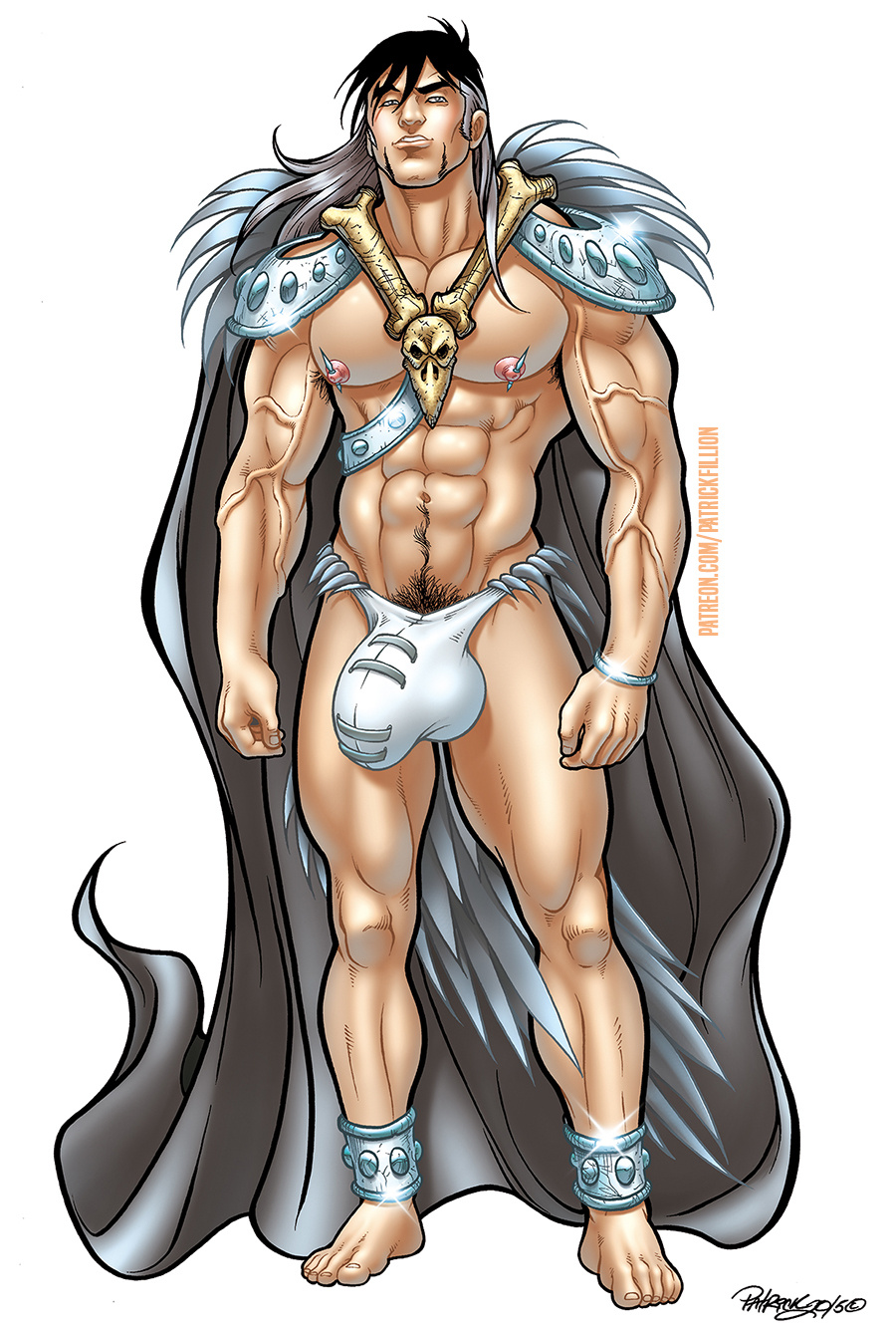 1boy 1male abs bulge cape class_comics male male_focus male_only muscular muscular_male patrick_fillion pecs solo solo_male veiny_arms zahn