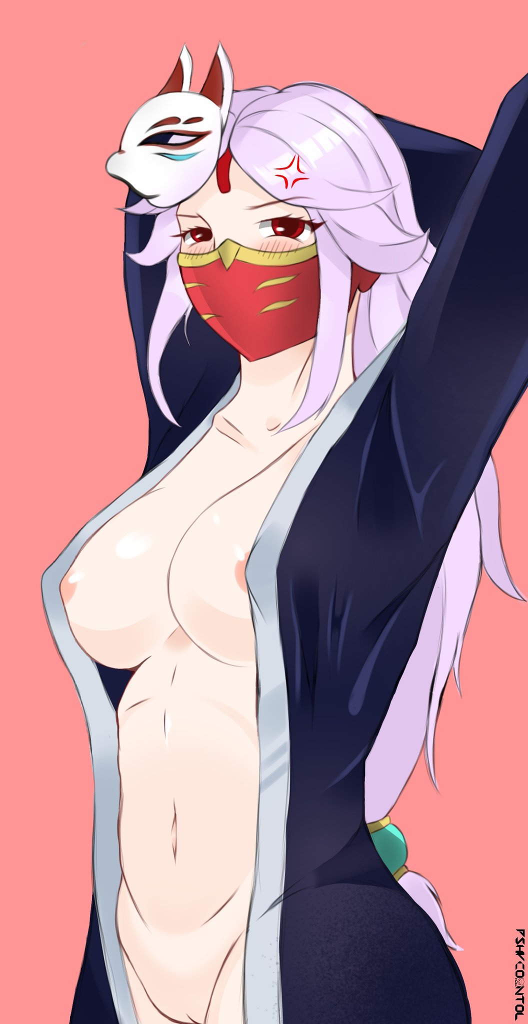 angry blush breasts looking_at_viewer luo_yi_(mobile_legends) mobile_legends mobile_legends:_bang_bang nipples pshyco_ntol pussy video_games