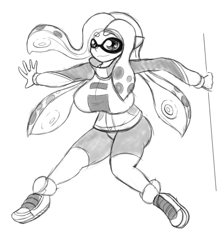 1girls big_breasts breasts clothed clothing female female_only fully_clothed inkling nintendo splatoon tagme vglaceon