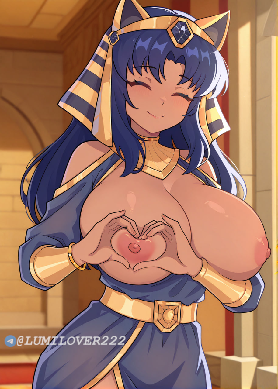 ai generated, big breasts, breasts, female, lololowka, lumilover222, nipples, oketra (thirteen lights), smile