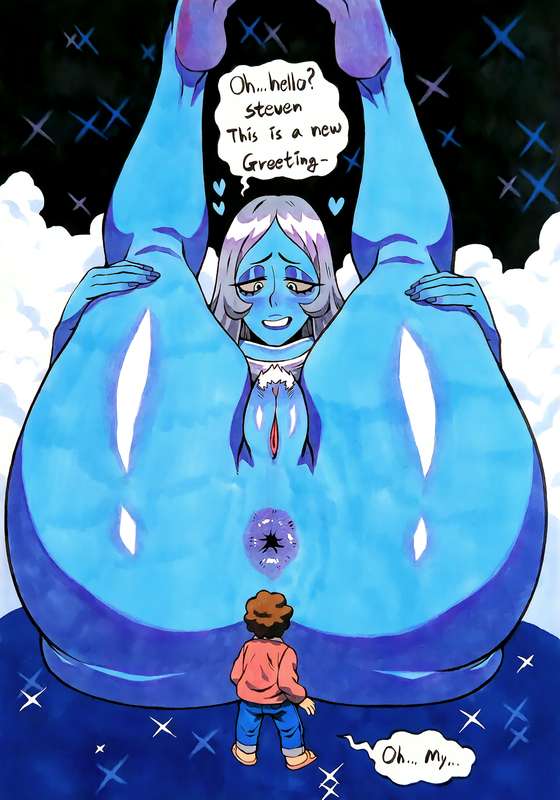 1boy, 1girls, blue diamond (steven universe), cartoon network, diamond authority, female, gem (species), girin, male, nude, pubic hair, steven quartz universe, steven universe