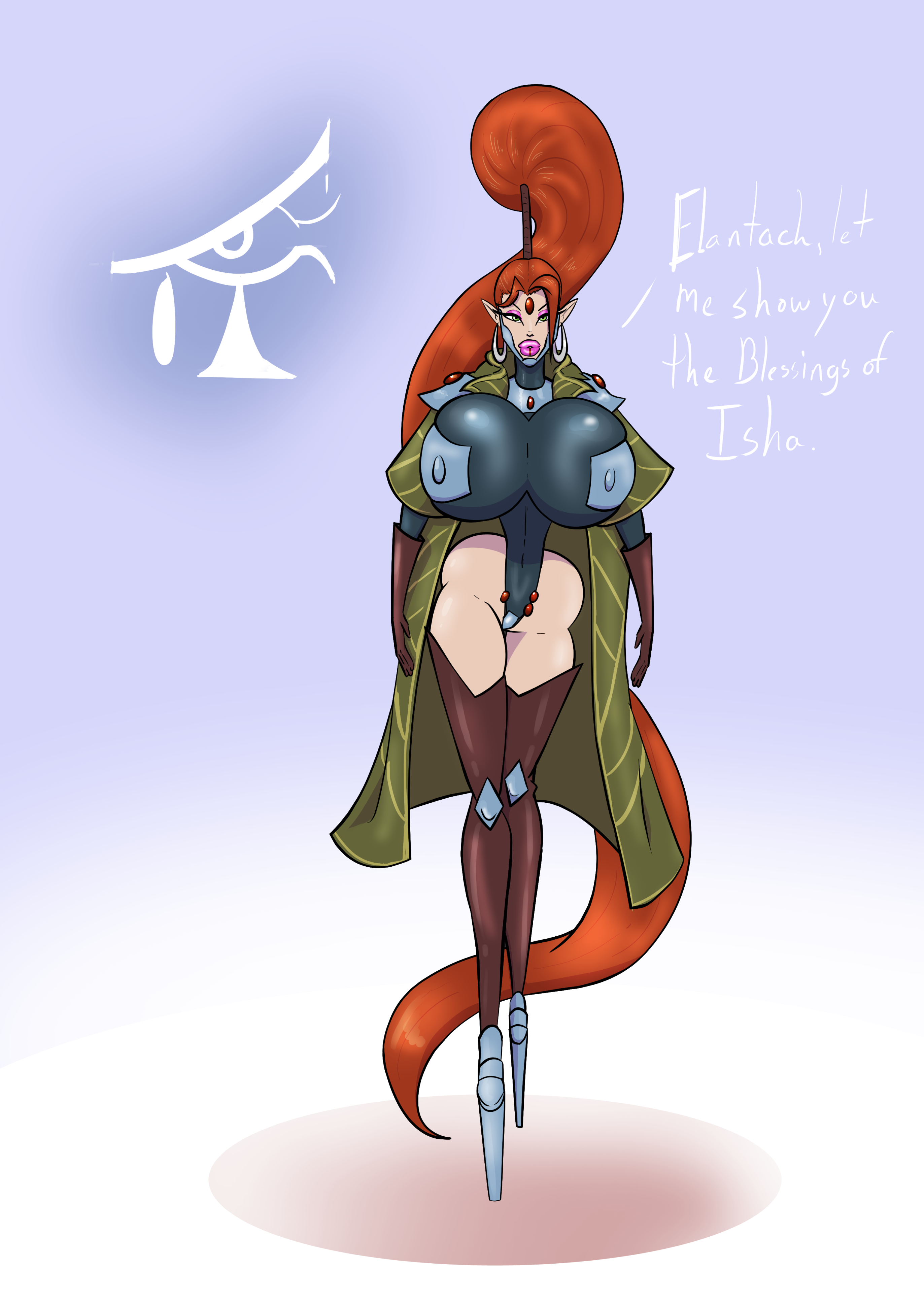 1girls, 2d, aeldari, ass, bimbo, bradtanker3, breasts, dialogue, eldar, english text, female, female only, high heels, huge breasts, leotard, long hair, looking at viewer, nipples, rogue trader (video game), solo, solo female, text, thick lips, thick thighs, thin waist, warhammer (franchise), warhammer 40k, wide hips, yrliet lanaevyss