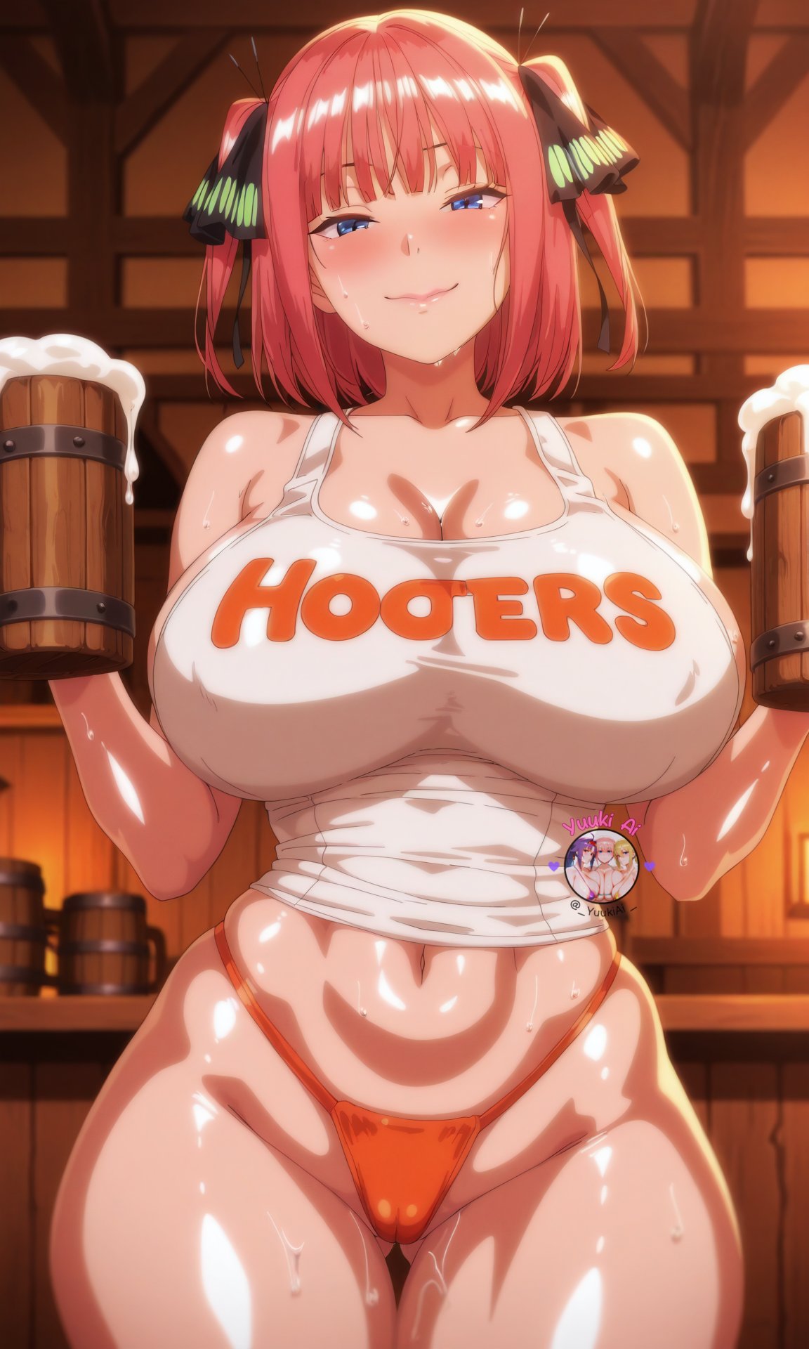 1girls, ai generated, female, female only, go-toubun no hanayome, nakano nino, solo, solo female, tagme, voluptuous, voluptuous female, yuukiai