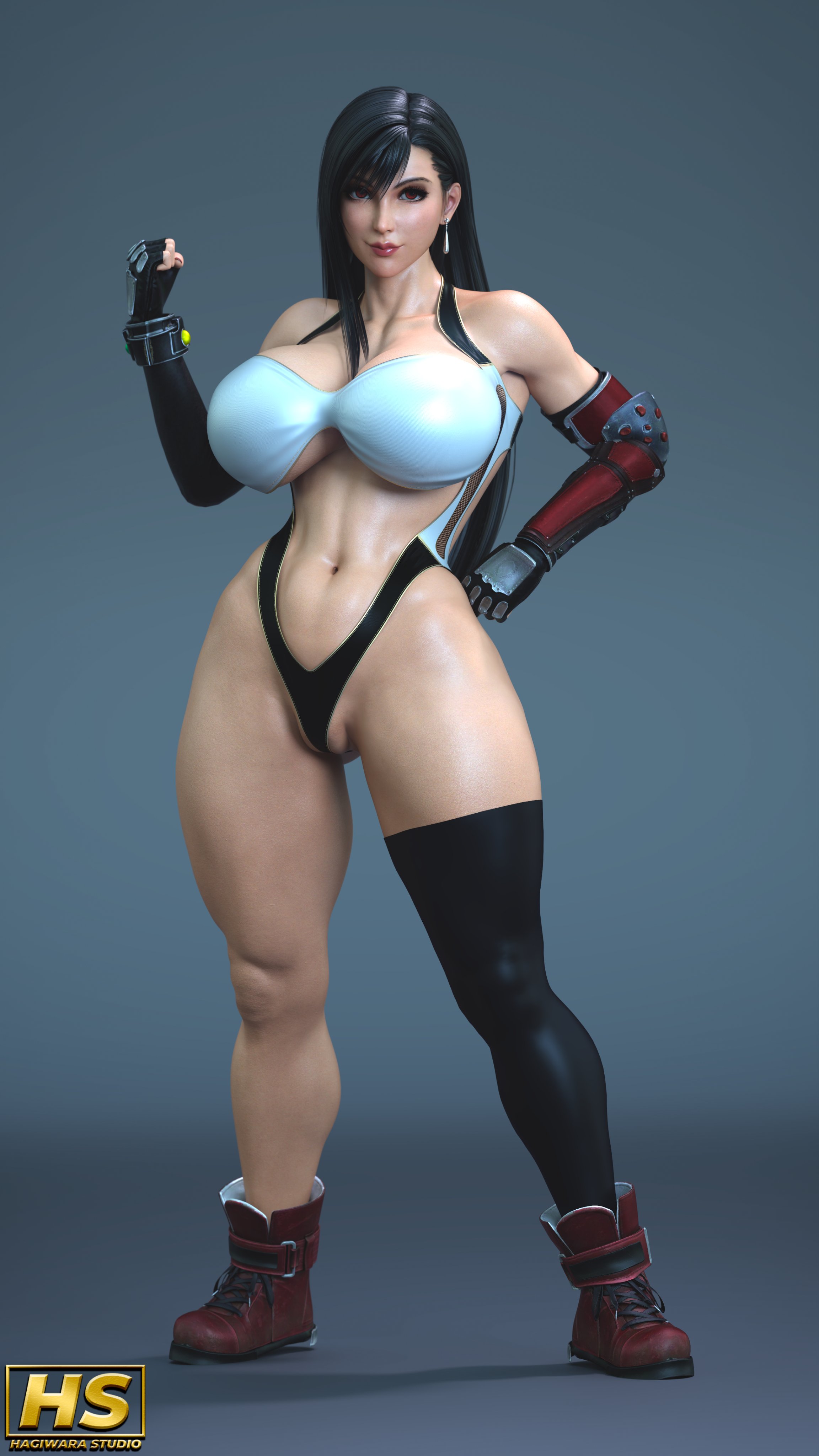 1girls, 3d, ass, big ass, big breasts, black hair, breasts, earrings, female, female only, final fantasy, final fantasy vii, final fantasy vii remake, hagiwara studio, long hair, solo, tagme, thick thighs, thighs, tifa lockhart, wide hips