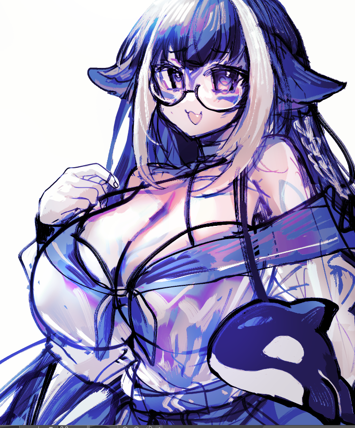 big_breasts blue_hair breasts female glasses indie_virtual_youtuber orca osiimi shylily tagme virtual_youtuber