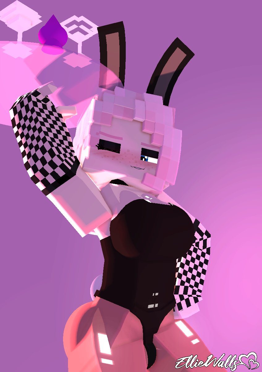 1girls, 3d, animal ears, animal tail, arm up, arm warmers, armwear, ass, background, bare legs, big breasts, blue eyes, blush, bodysuit, breasts, bunny ears, bunny tail, bunnysuit, clothed, clothed female, clothing, drink, female, female only, freckles, fully clothed, goth girl, hand on hip, holding object, holding plate, horny female, human, human only, looking at viewer, mine-imator, minecraft, odysseyellie, one eye closed, pink hair, plate, playboy bunny, pose, purple background, serving tray, shiny skin, short hair, simple background, solo, solo female, spiked hairband, standing, tagme, thick thighs, thighs, tray, wide hips, wink, winking at viewer, zoey (zoeyistoosmall)
