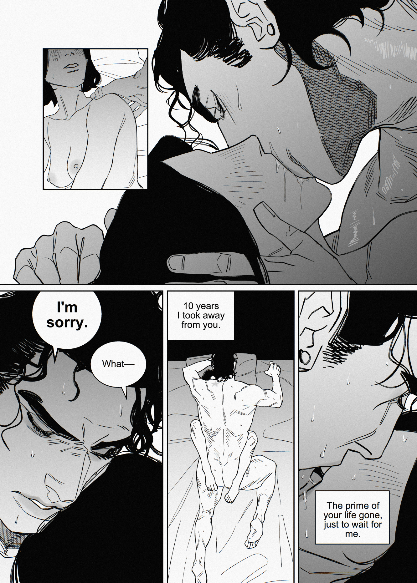 1boy, 1boy1girl, 1girls, anonymous female, breasts, breasts out, comic, comic page, female, francishsie, french kiss, french kissing, jojo's bizarre adventure, jotaro kujo, kissing, male, male focus, male penetrating, male penetrating female, male/female, missionary position, missionary sex, solo focus, straight, tits out, tongue kiss