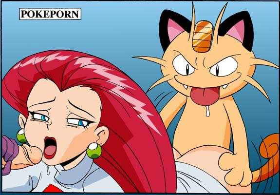 animal ass fellatio female feral from_behind human humanoid interspecies jessie_(pokemon) male meowth oral pokemon pokephilia reynard straight team_rocket