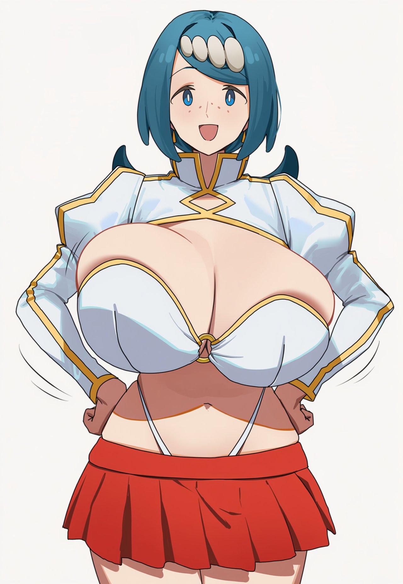armor bouncing_breasts circle_ueponzu female_armor lana's_mother_(pokemon) large_breasts nintendo pokemon