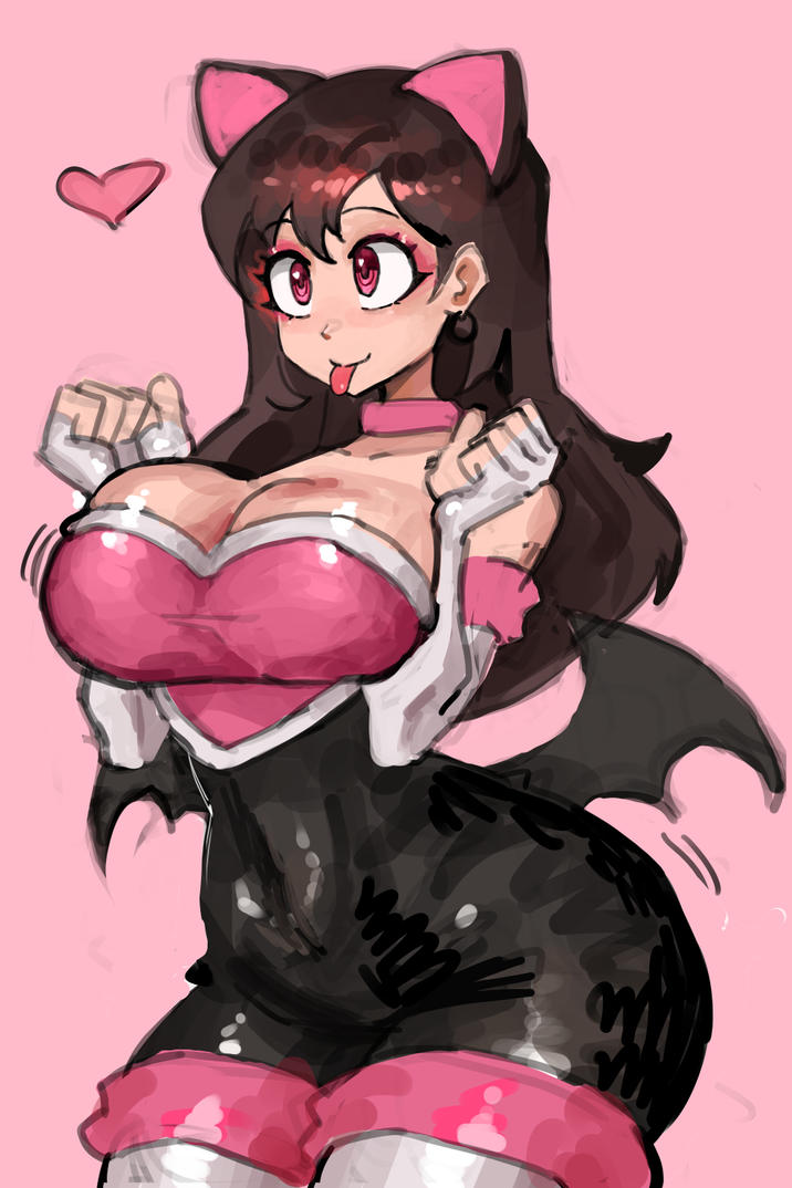 alternate costume, bat ears, bat wings, beautiful, beautiful girl, big ass, big breasts, big butt, boots, brown eyes, brown hair, chestplate, cosplay, cute, cute face, female, female focus, female only, ffvii, final fantasy, final fantasy vii, huge ass, latex, latex clothing, latex legwear, long hair, rouge the bat, rouge the bat (cosplay), saiykik, tagme, thick hips, thick thighs, tifa lockhart, tongue, tongue out, video game character, wide hips