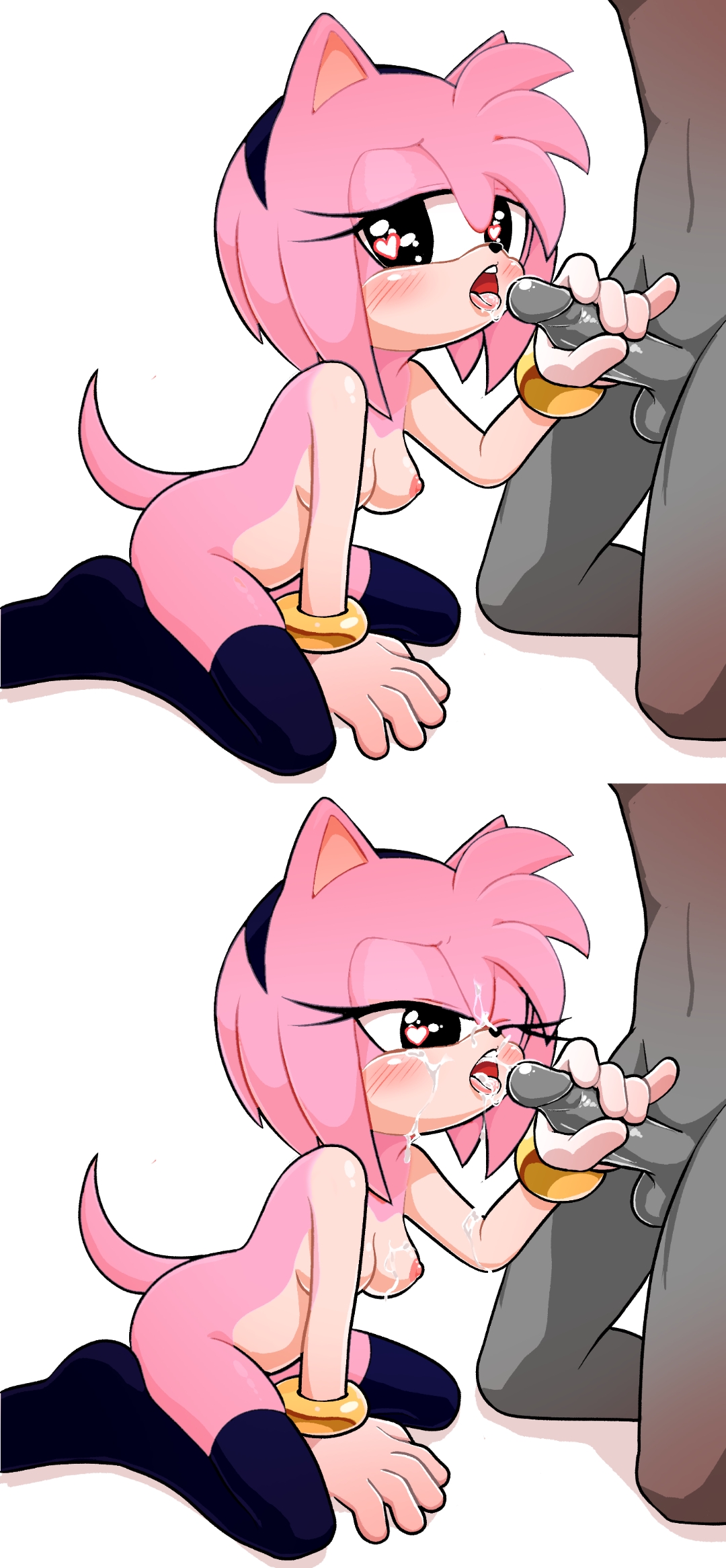 amy rose, anon, cum, dead source, female, gaturo, pink fur, pink hair, sonic (series), stockings, straight