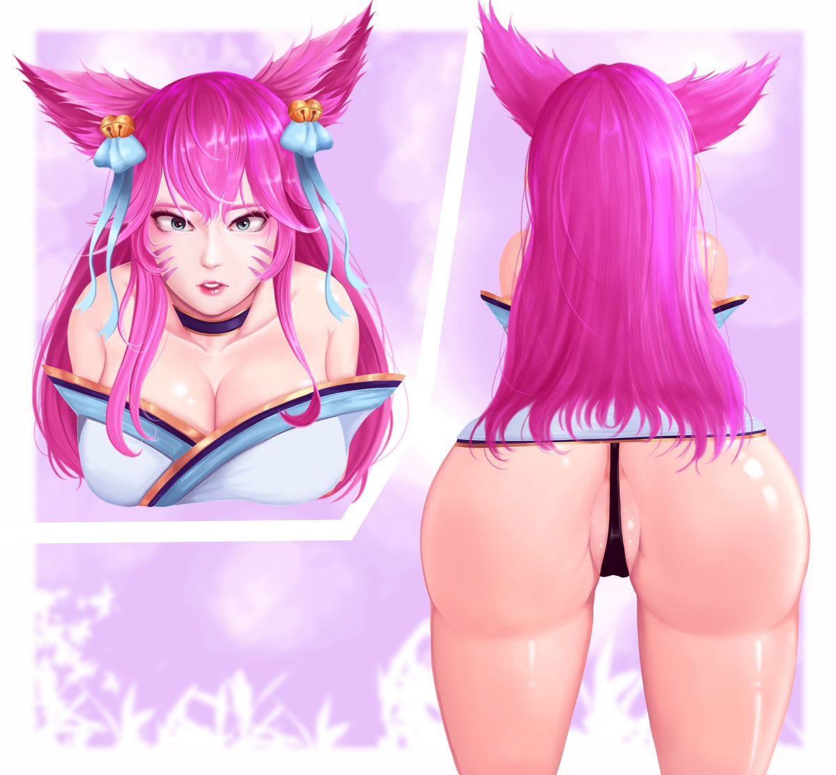 82jhin 9_tails ahri alternate_costume alternate_hair_color alternate_hairstyle animal_ear_fluff animal_ears animal_girl ass bangs bell big_ass big_breasts blue_eyes breasts busty censored choker cleavage clothing curvaceous curves curvy curvy_body curvy_female curvy_figure curvy_hips eyelashes eyeliner eyeshadow facial_markings female female_penetrated fluffy fluffy_ears fluffy_tail fluffy_tails fox fox_ears fox_girl fox_tail furry_tail hair_ornament hair_ribbon hips hourglass_figure huge_breasts human_on_humanoid human_penetrating human_penetrating_humanoid humanoid humanoid_penetrated inner_ear_fluff japanese_clothes kemonomimi kimono kitsune large_breasts league_of_legends light-skinned_female light_skin lips lipstick long_hair male_on_female male_penetrating male_penetrating_female multiple_tails nine_tailed_fox pale-skinned_female pale_skin penetration penis_in_pussy penis_in_vagina pink_hair riot_games robe sex spirit_blossom_ahri spirit_blossom_series tail thighs vaginal_insertion vaginal_penetration vaginal_sex vastaya video_games