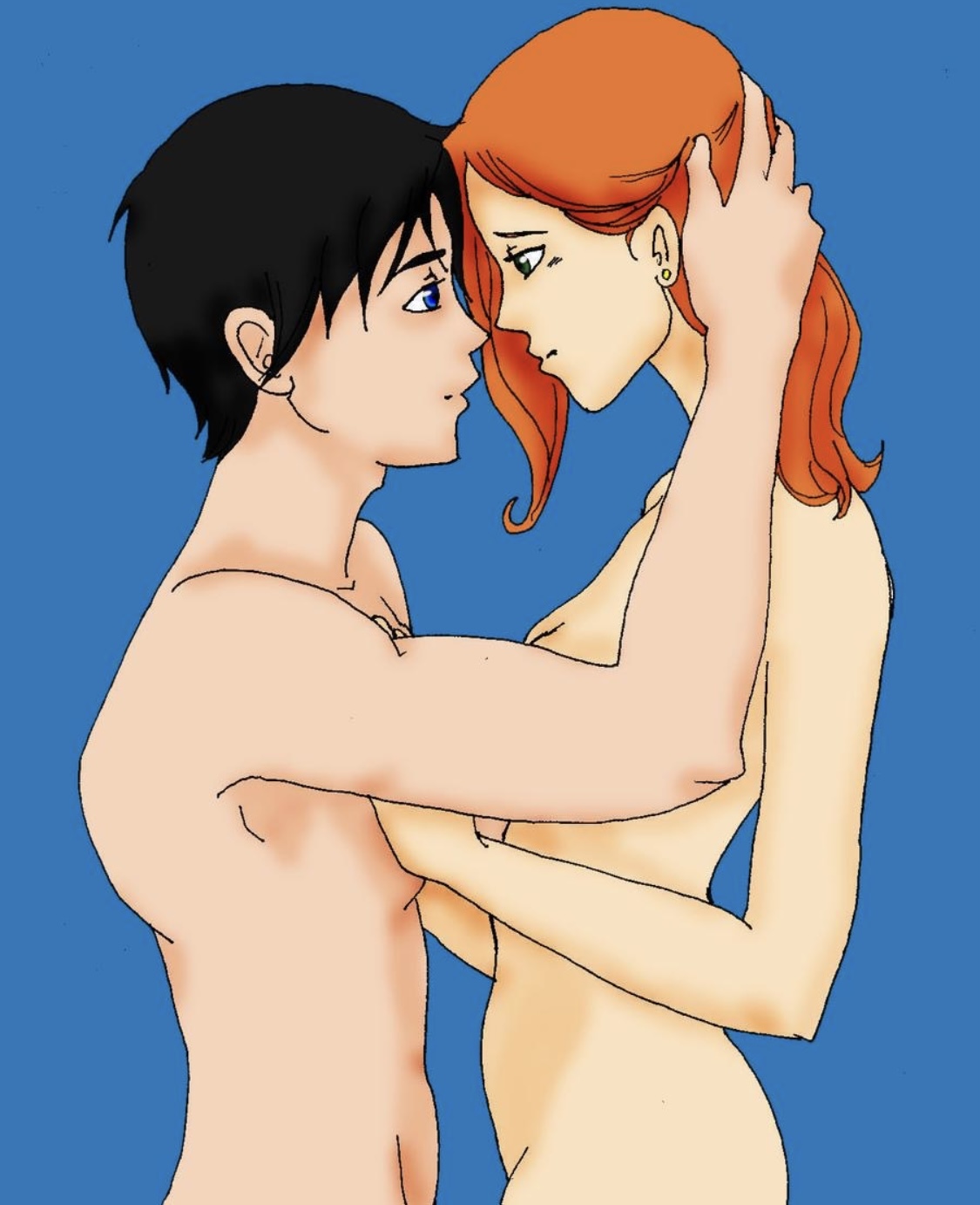 1boy, 1girls, barbara gordon, batgirl, breasts, dc, dc comics, dick grayson, duo, female, male, robin (dc), robin (dick grayson), young justice
