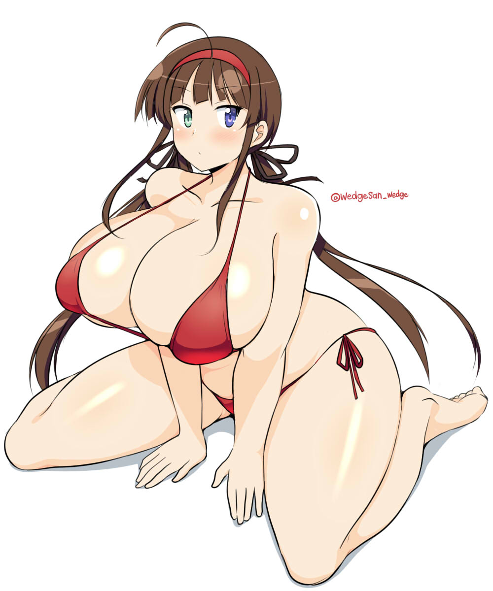 big_breasts breasts color female female_only ryoubi_(senran_kagura) senran_kagura solo tagme wedge wedgesan