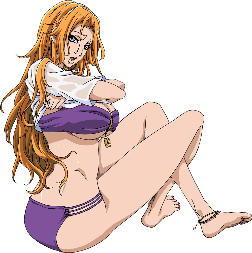 1girls 2022 anklet artist_request bare_arms bare_legs bare_midriff bare_thighs barefoot beauty_mark big_breasts bikini bleach blonde_female blue_eyes breasts busty cleavage crossed_legs feet female female_only huge_breasts large_breasts lifting_shirt long_hair looking_at_viewer matsumoto_rangiku midriff mole mole_under_mouth nail_polish open_mouth orange_hair pedicure plain_background revealing_swimsuit shounen_jump simple_background sitting skimpy skimpy_bikini solo solo_female solo_focus swimsuit toenail_polish toenails toes underboob undressing very_long_hair voluptuous white_background