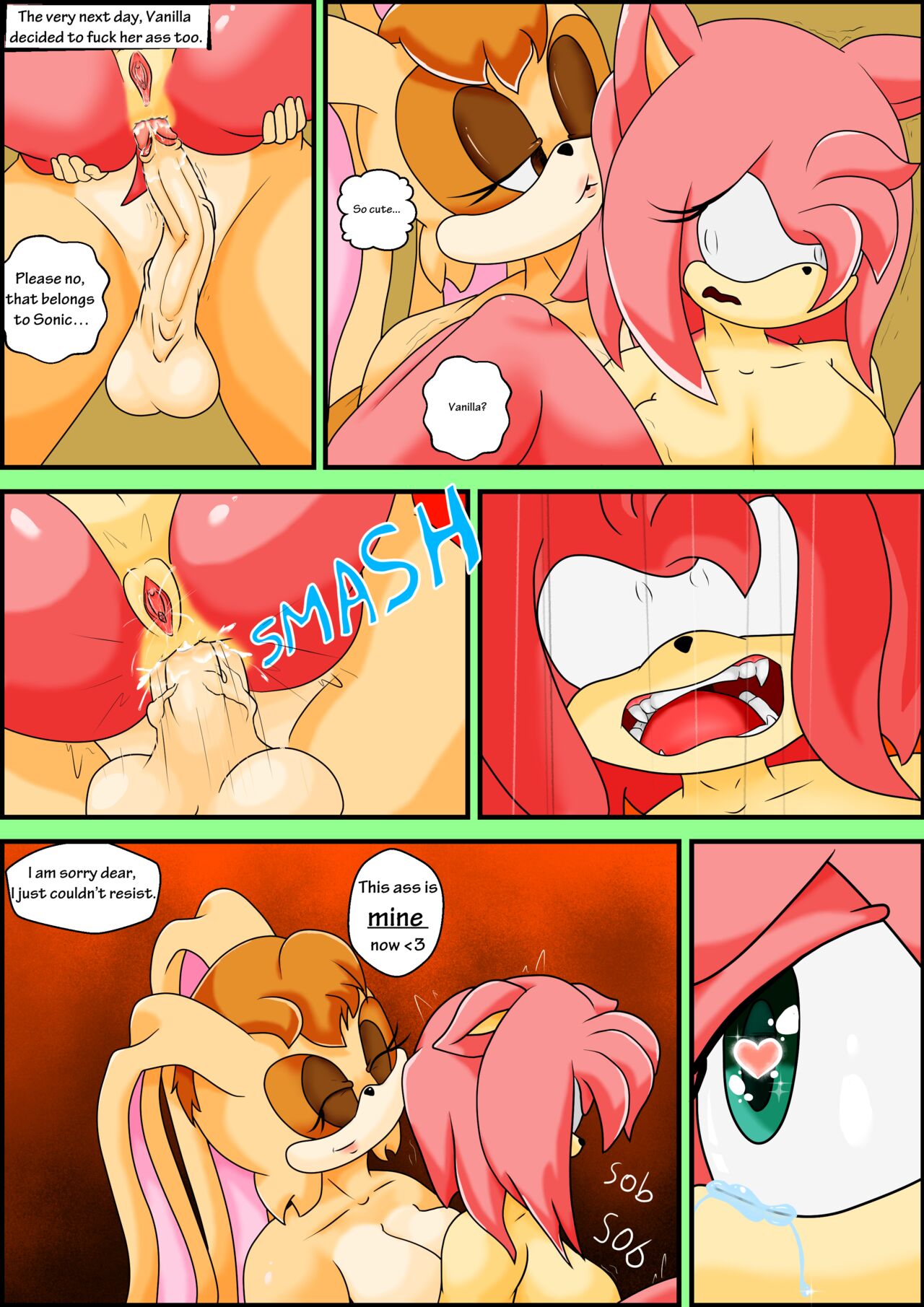 1futa, 1girls, amy rose, anal, anal sex, anthro, anus, ass, balls, big ass, big breasts, big butt, big dom small sub, big penis, breasts, cheating, clothing, cock, comic, crying, cucked by futa, cuckold, erection, female, futa on female, futadom, futanari, huge ass, huge balls, huge breasts, huge butt, huge cock, inmersion (artist), intersex, larger futa, manipulation, milf, netorare, ntr, older futa, penis, rabbit, sega, sex, size difference, smaller female, sonic (series), tricked, tricked into sex, vanilla the rabbit