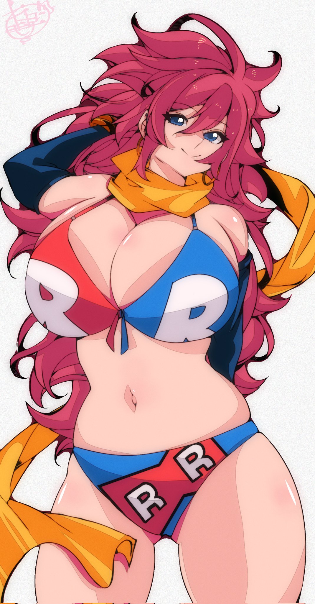 2d android_21 android_21_(human) big_breasts dragon_ball light-skinned_female light_skin omochi_db voluptuous voluptuousspirit