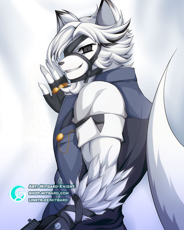 bodypillow butler dakimakura fanart furry gentlemandemon mitgard-knight wolf