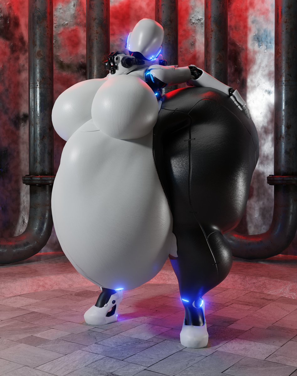 3d 3d_(artwork) bbw big_breasts bodysuit breasts face_covered female hanging_belly haydee haydee_(game) heels huge_ass huge_breasts hyper_inflation inflation overweight overweight_female qzk_forte robot robot_girl robotic_arm skintight_bodysuit solo_female tagme thick_thighs thunder_thighs tight_clothing vore weight_gain