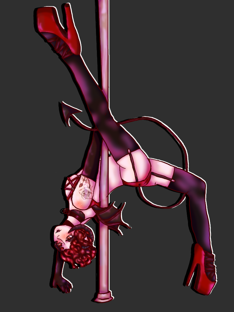 artist_request demon_girl demon_horns demon_wings mary_mushkin nopixel red_hair stripper_pole