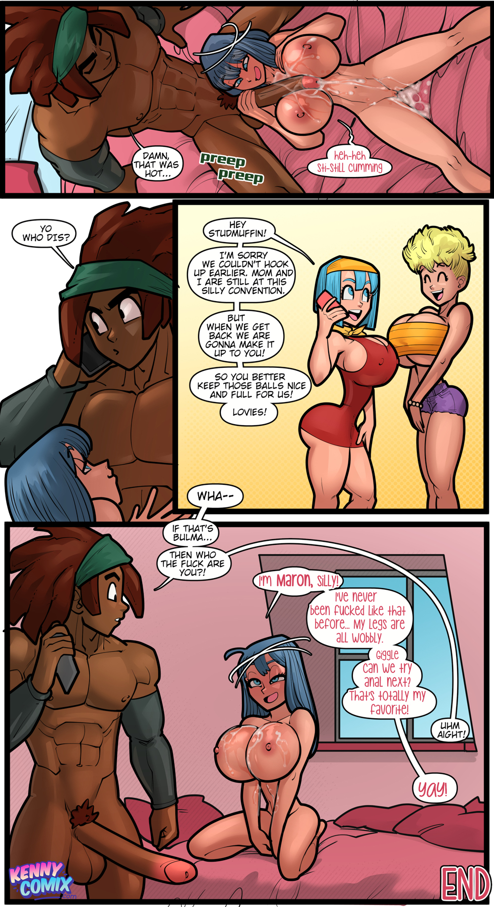 1boy, 1girls, abs, android 12, android12, ass, balls, bare arms, bare legs, bare shoulders, bare thighs, barefoot, beach, bed, bedroom, big ass, big balls, big breasts, big butt, big penis, bikini, bikini bottom, bikini top, bimbo, blonde hair, blowjob, blue eyes, blue hair, bodily fluids, booty shorts, brown eyes, brown hair, bubble ass, bubble butt, bulge, bulge through clothing, bulma, bulma (dragon ball), bulma briefs, cleavage, clothed, clothed female, clothing, color, completely nude female, completely nude male, cum, cum in mouth, cum in pussy, cum inside, cum on breasts, cumming, cumming together, daisy dukes, dark skin, dark-skinned male, daughter, denim shorts, dragon ball, dragon ball z, dreadlocks, dress, english text, erection, face fucking, fellatio, female, gilf, headband, hi res, huge breasts, huge cock, interracial, island, kennycomix, large breasts, light skin, light-skinned female, long hair, looking at another, looking at penis, male, male/female, maron, massive breasts, massive penis, milf, mistaken identity, mother, mother and daughter, multiple girls, muscles, muscular, muscular male, nipple bulge, nipples, nude, nude female, nude male, older female, on bed, oral, oral sex, panchy, panchy (dragon ball), panchy briefs, pussy, pussy juice, rabies-t-lagomorph, red dress, sand, sea, squirting, standing, text, text bubble, thighs, water, younger female, younger male