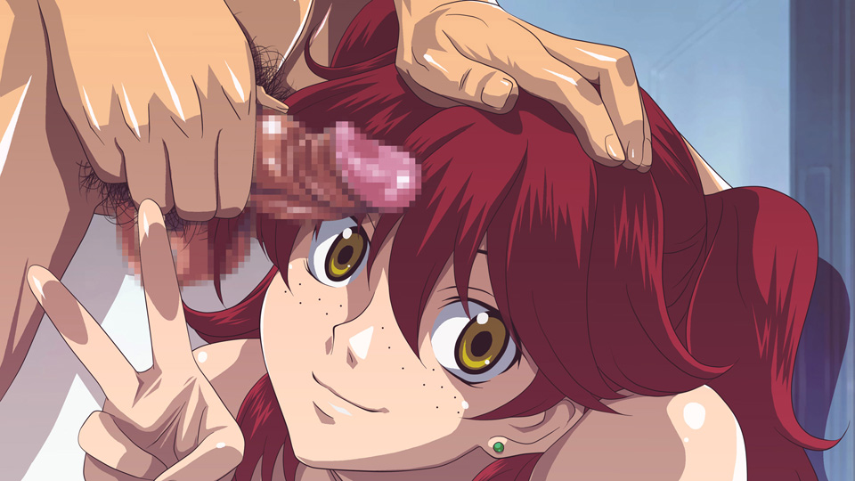 eye_contact female_villain freckles freckles_on_face gundam gundam_00 iroiro nena_trinity pale-skinned_female pale_skin pov red_hair tied_hair twintails villainess yellow_eyes