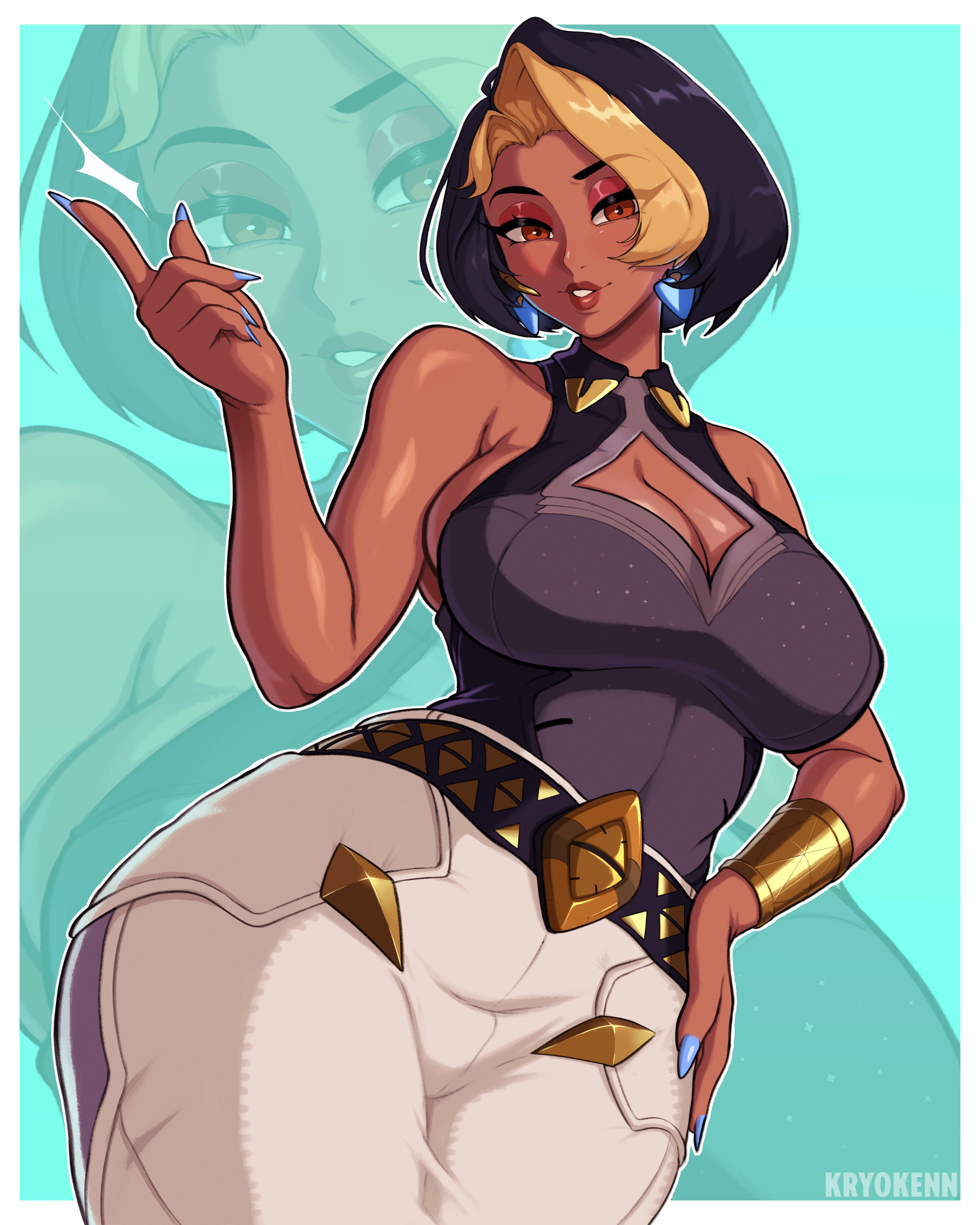 clothed female, domina, kryokenn, overwatch, voluptuous