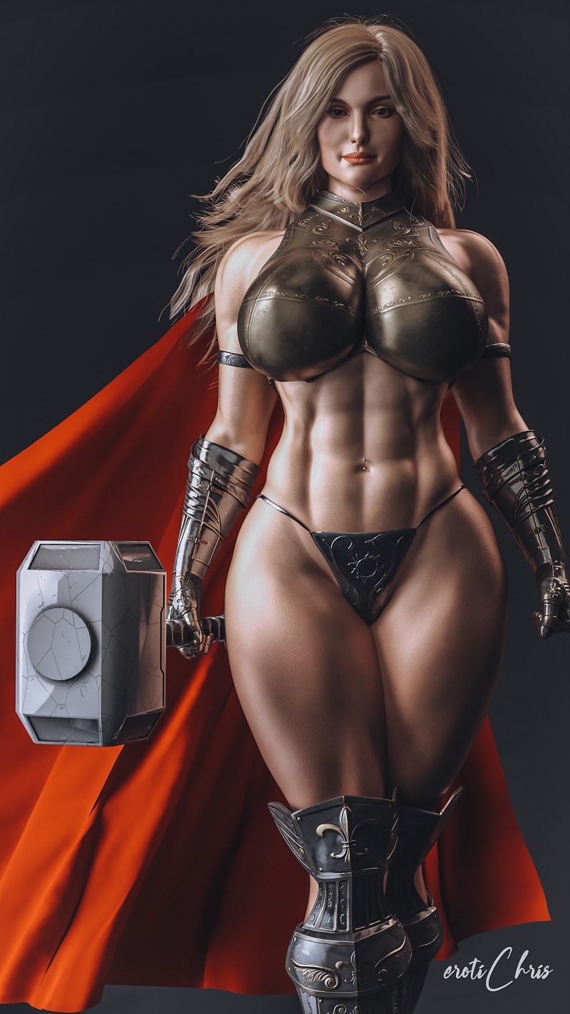 1girls 3d 3d_(artwork) abs athletic athletic_female big_breasts bikini_armor blonde_female blonde_hair blue_eyes breasts busty cape celebrity cga3d curvy cute daz3d daz_studio erotichris female female_only gauntlets hourglass_figure human human_only impractical_armor jane_foster lady_thor large_breasts light-skinned_female light_skin looking_at_viewer marvel marvel_cinematic_universe mjolnir muscular muscular_female natalie_portman pawg realistic realistic_textures thick thick_ass thick_thighs thor:_love_and_thunder thor_(series) wide_hips