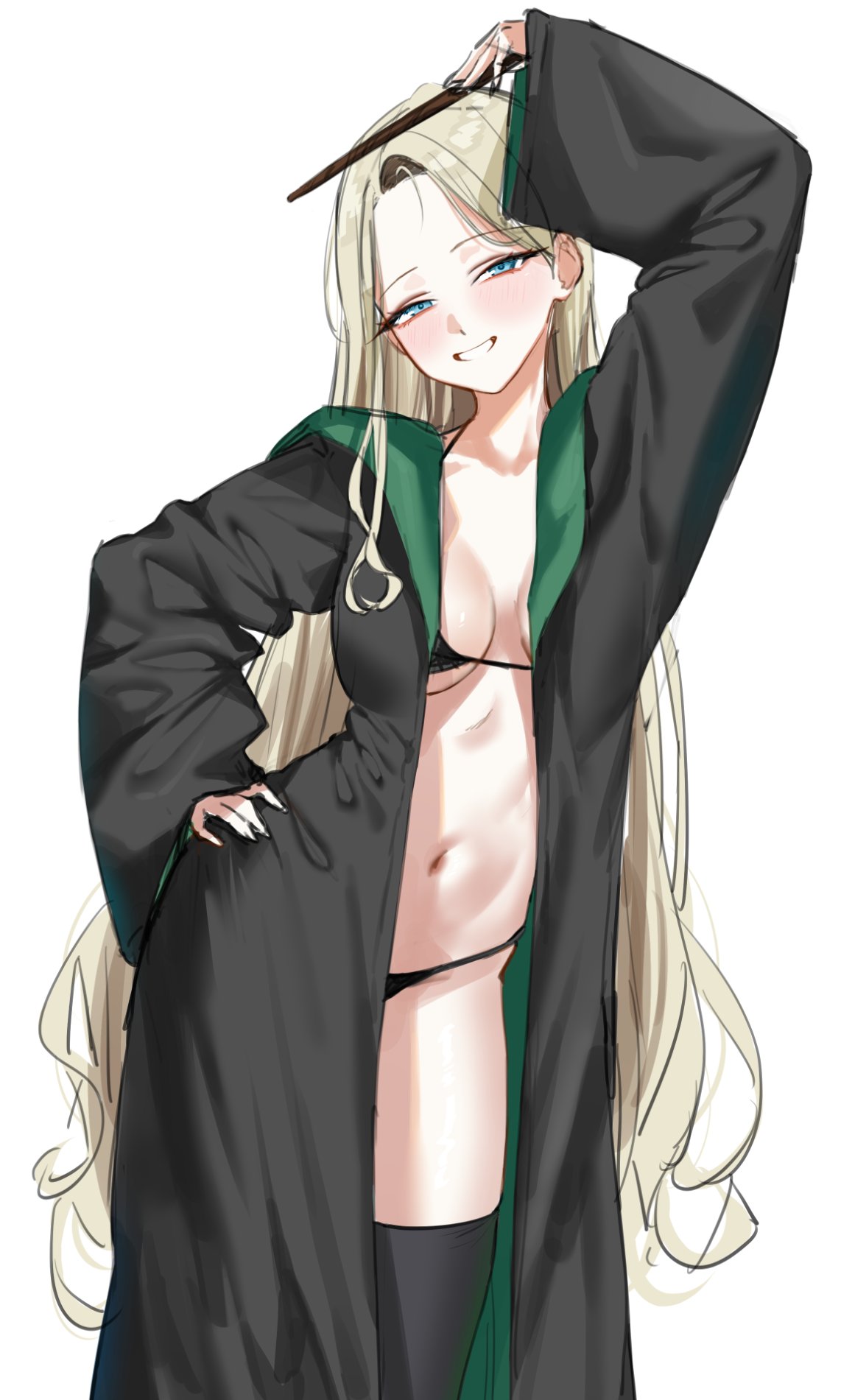 1girls, breasts, draco malfoy, draco malfoy (redteneri), female, female focus, female only, genderswap, girls, harry potter, hi res, large breasts, light skin, light-skinned female, looking at viewer, rule 63, ryudraw, thick thighs, thighs, wide hips