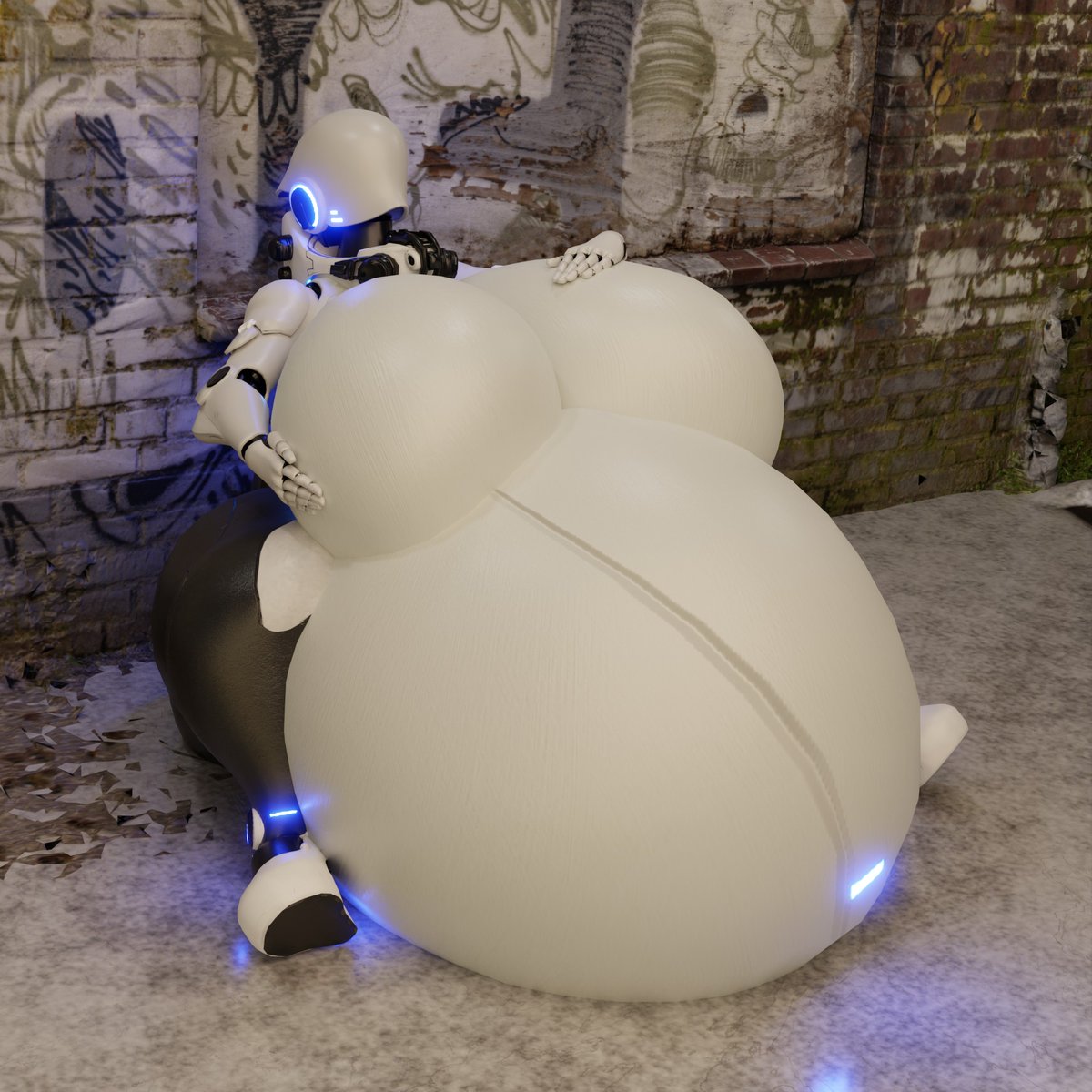 3d, big belly, big breasts, breasts, female, haydee, haydee (game), no nipples, overweight, qzk forte, tagme, vore